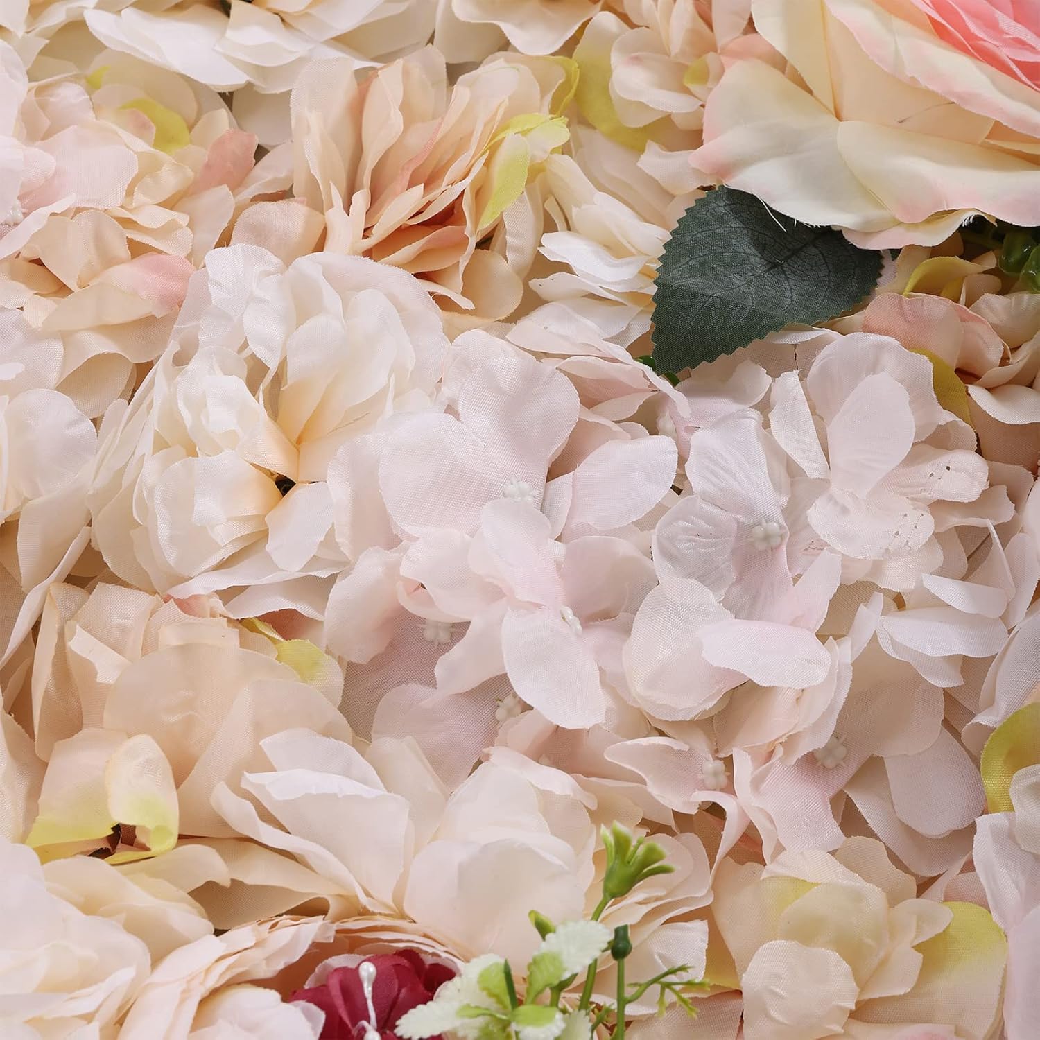 6 Pcs Flower Wall Panel Floral Backdrop, 24*16in Artificial Flower Wall Panels Pink Yellow Flowers Flower Walls Decor Silk Fabric for Wedding Party Room Home Decor Decoration (Pink, Yellow)