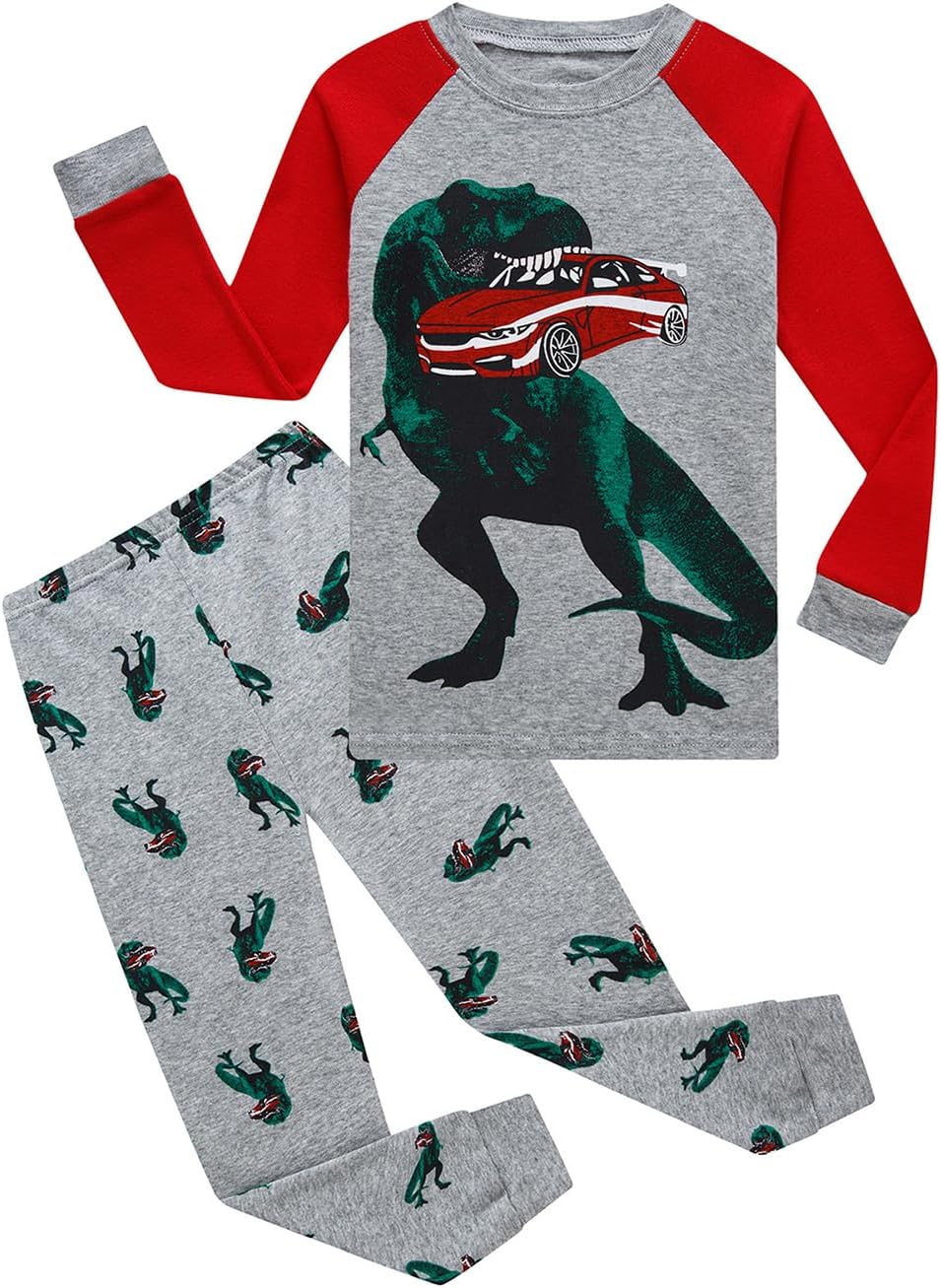 Cotton 4 Piece Pajamas Boys Long Sleeve Sets Toddler Boys Pjs Kids Sleepwear Sets - Image 2