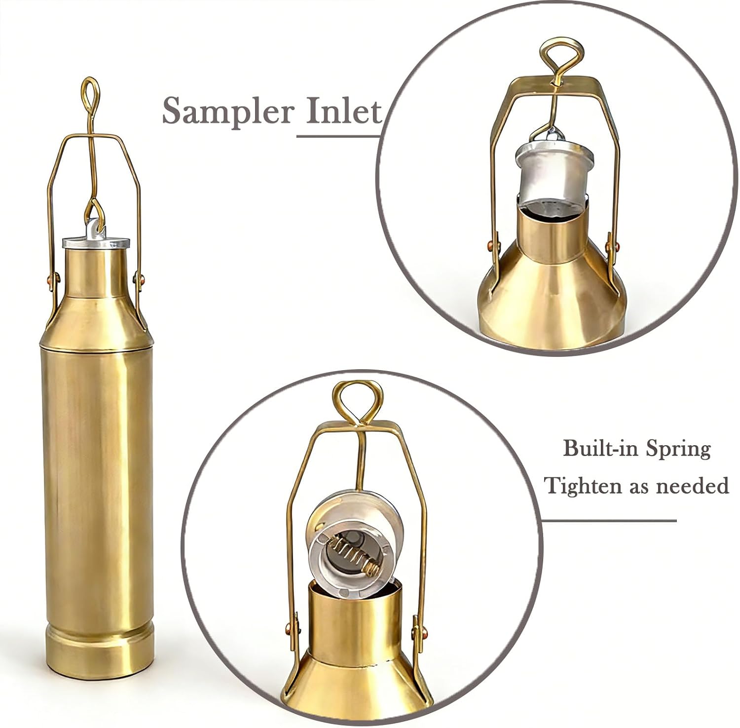 Oil Sampling Device,Metal Oil Sampler Tank Oil Sampling Kit,Portable Motor Oil Extraction Bottle Device,300mL/500mL/1000mL Capacity,fo(Size:Rope L-5m/16.4ft,Color:Copper-500 mL（16.9 fl oz）)