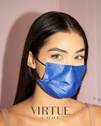 Miniatura 4 de VIRTUE CODE Mascarillas sin costuras, suaves, de 3 capas, cómodas, 50 mascarillas desechables