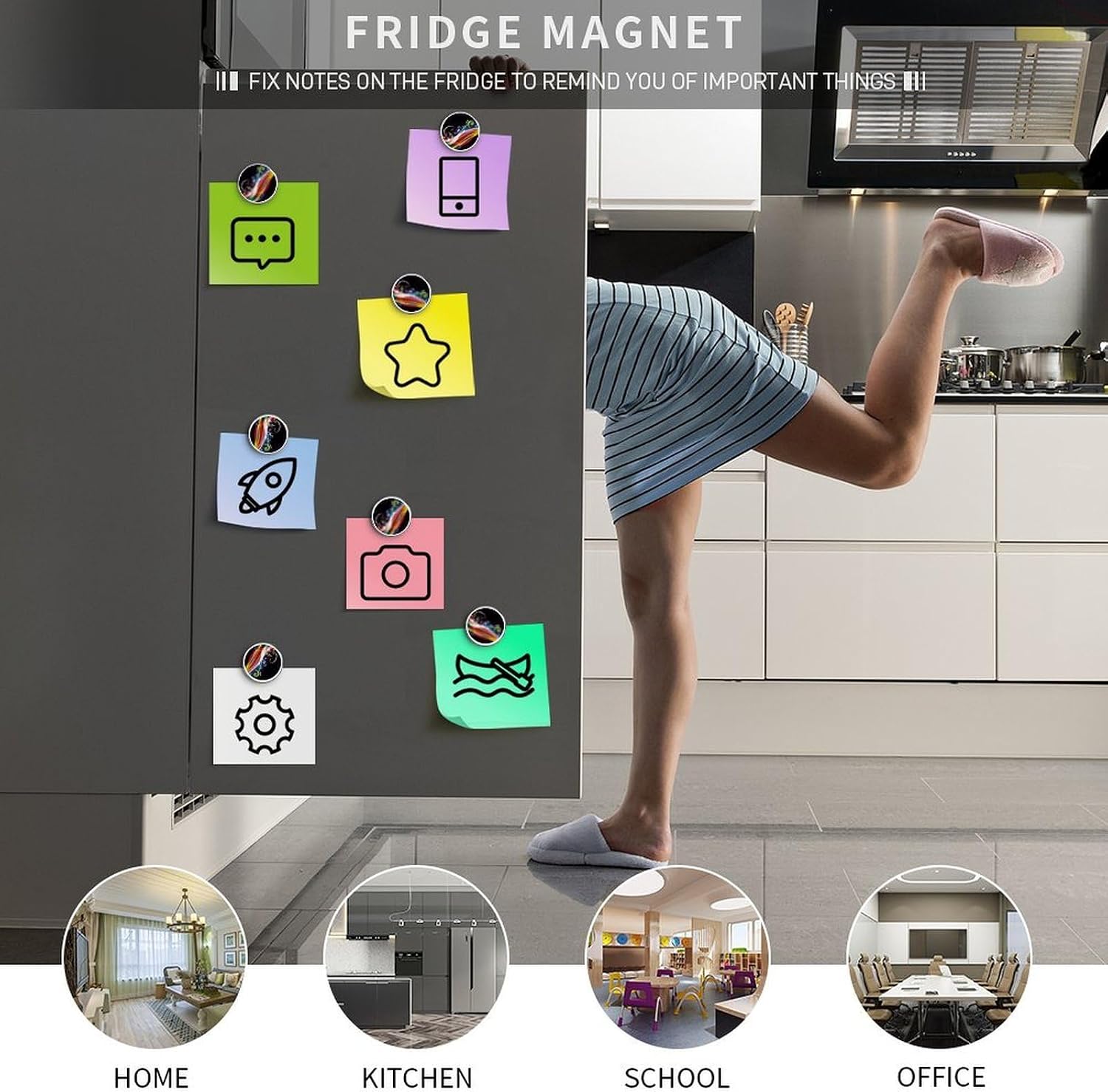 Colorful Music Round Fridge Magnets, Strong Magnetic Refrigerator Stickers, Multi-Use No Trace Non-Scratch Magnets for Kitchen Home Decor Office Whiteboard And Cabinets image 4