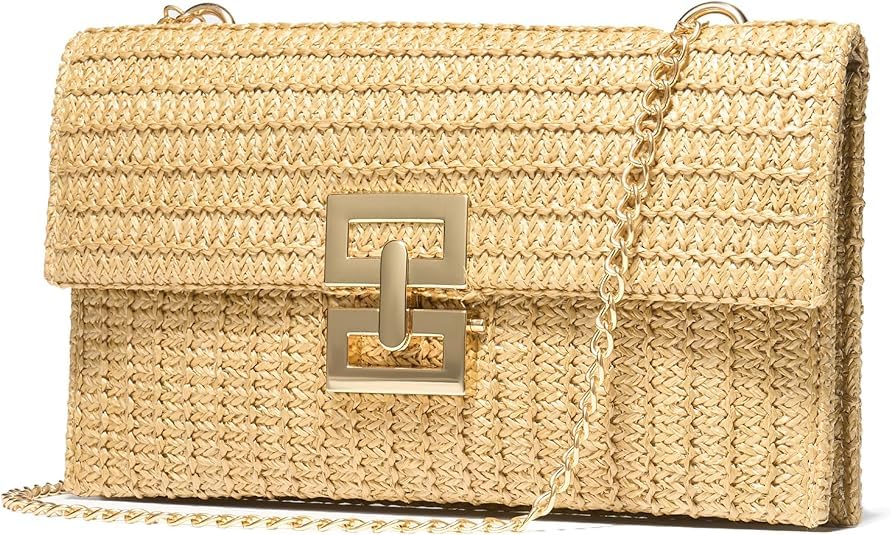 Amszke Bolsa de praia bolsa de verão bolsas de palha para mulheres clutch designer bolsa de mão noite bolsa transversal de ombro tecido primavera, Caqui