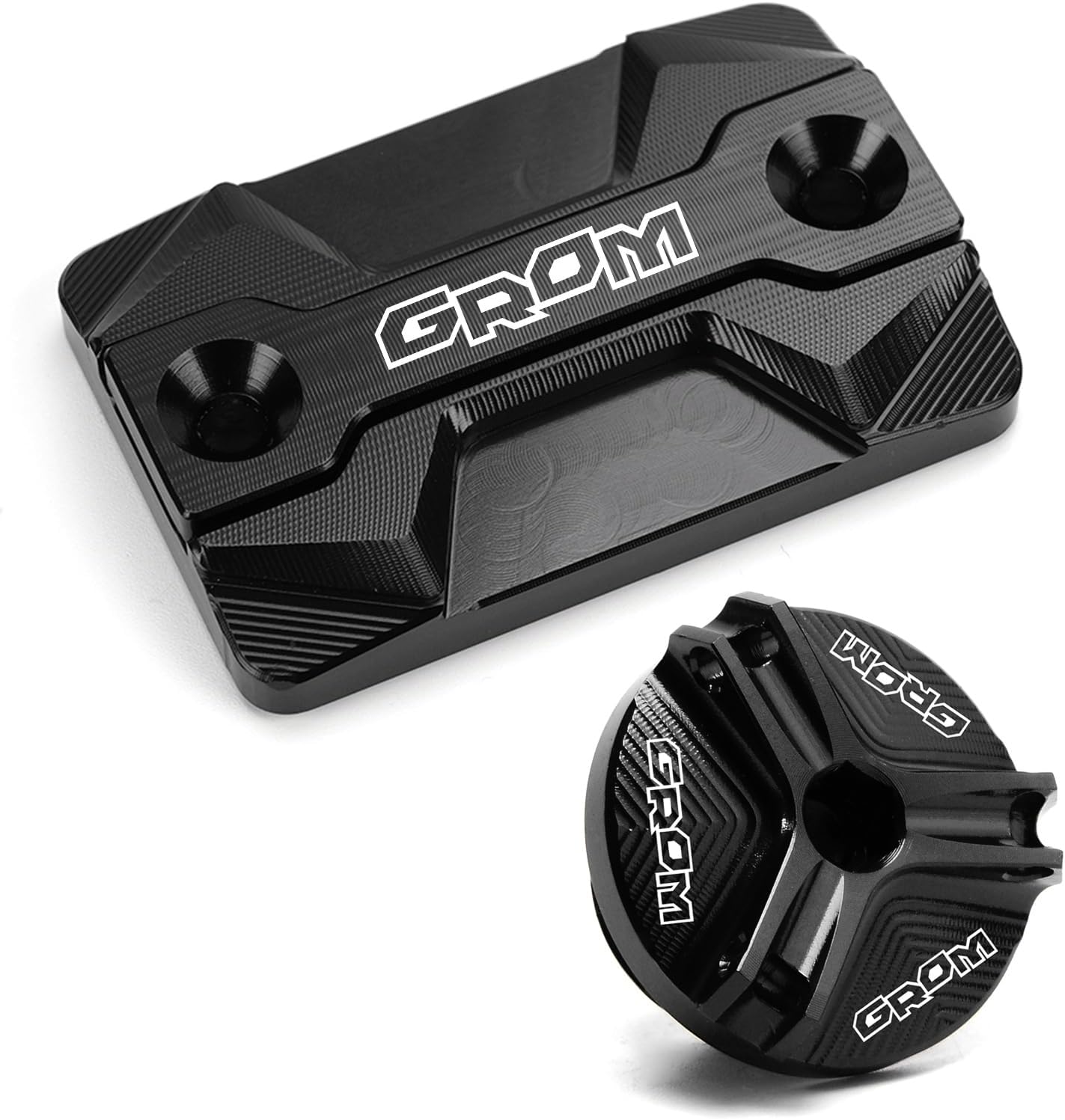 Compatible with Grom 125 2025 MSX125 MSX 125 2013-2022 2023 2024 CNC Motorcycle Front Brake Fluid Reservoir Cover Cap Oil Filler Plug Cap (Black)