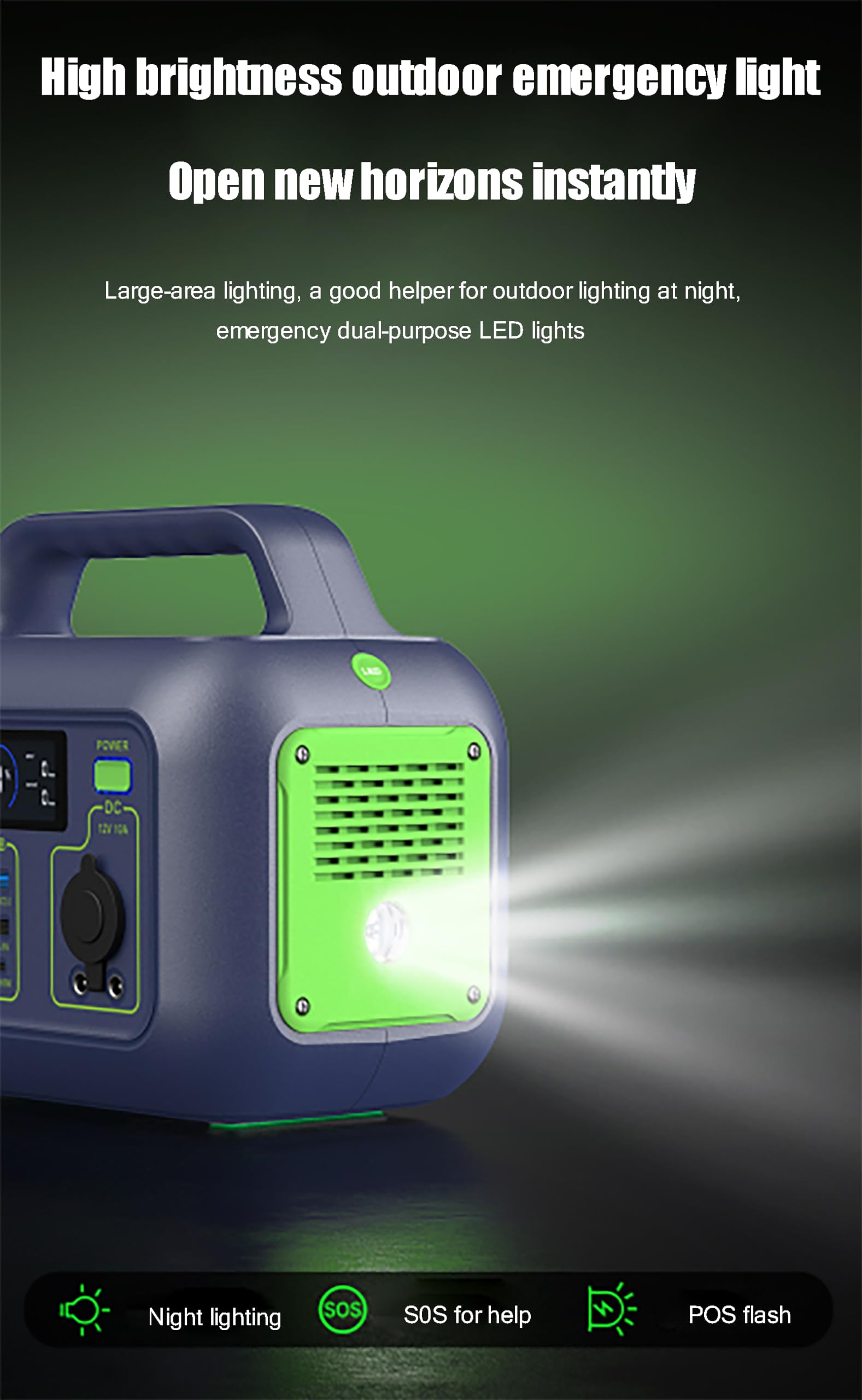Centrale électrique Portable 300 W/288 Wh, Batterie Externe avec Prise Secteur, générateur Solaire avec LED pour Camping en Plein air, Secours d'urgence