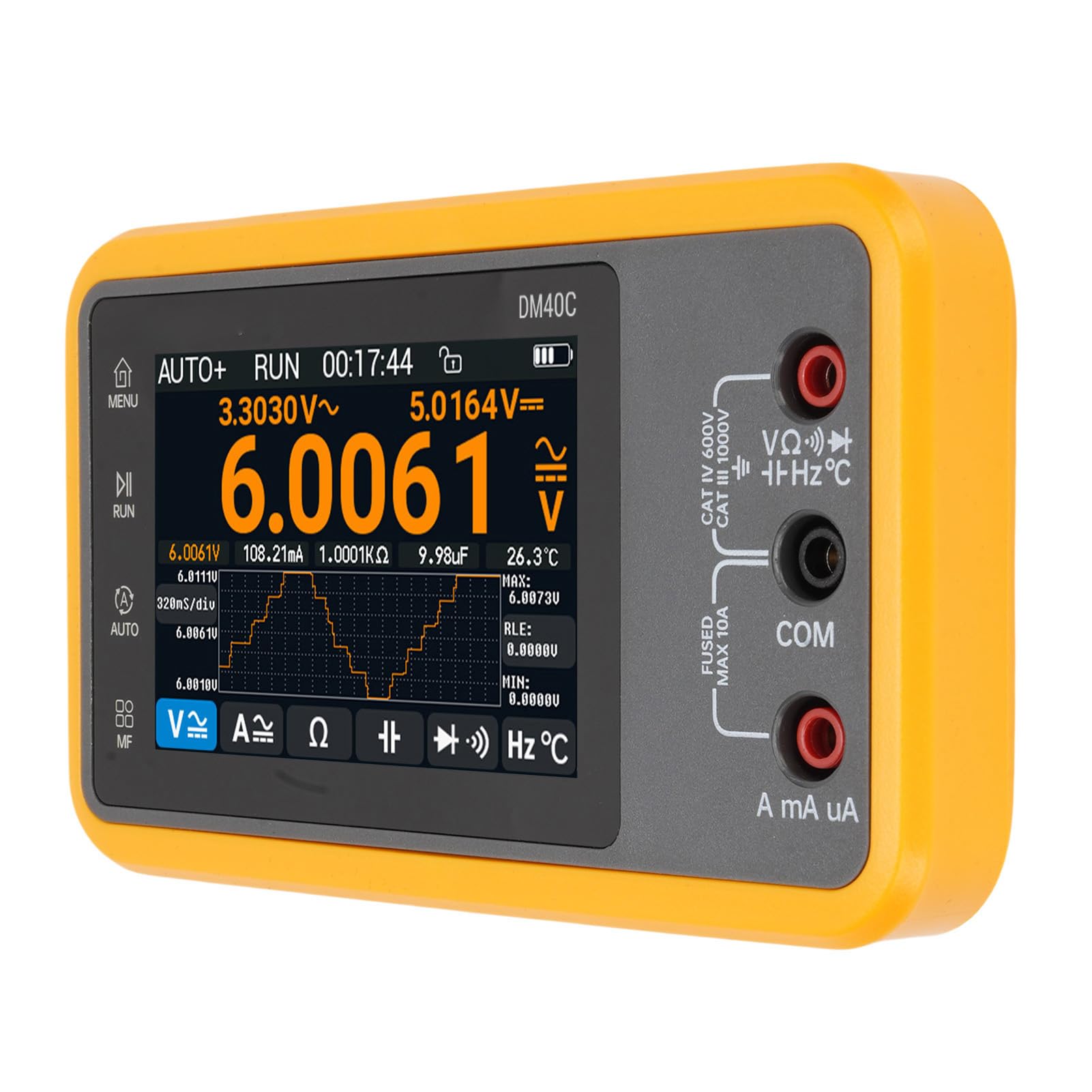 Eujgoov Multímetro Digital 3 en 1, Osciloscopio para Automoción, Generador de Señal de Alta Precisión de 10 Hz a 60 MHz para Ingenieros y Técnicos
