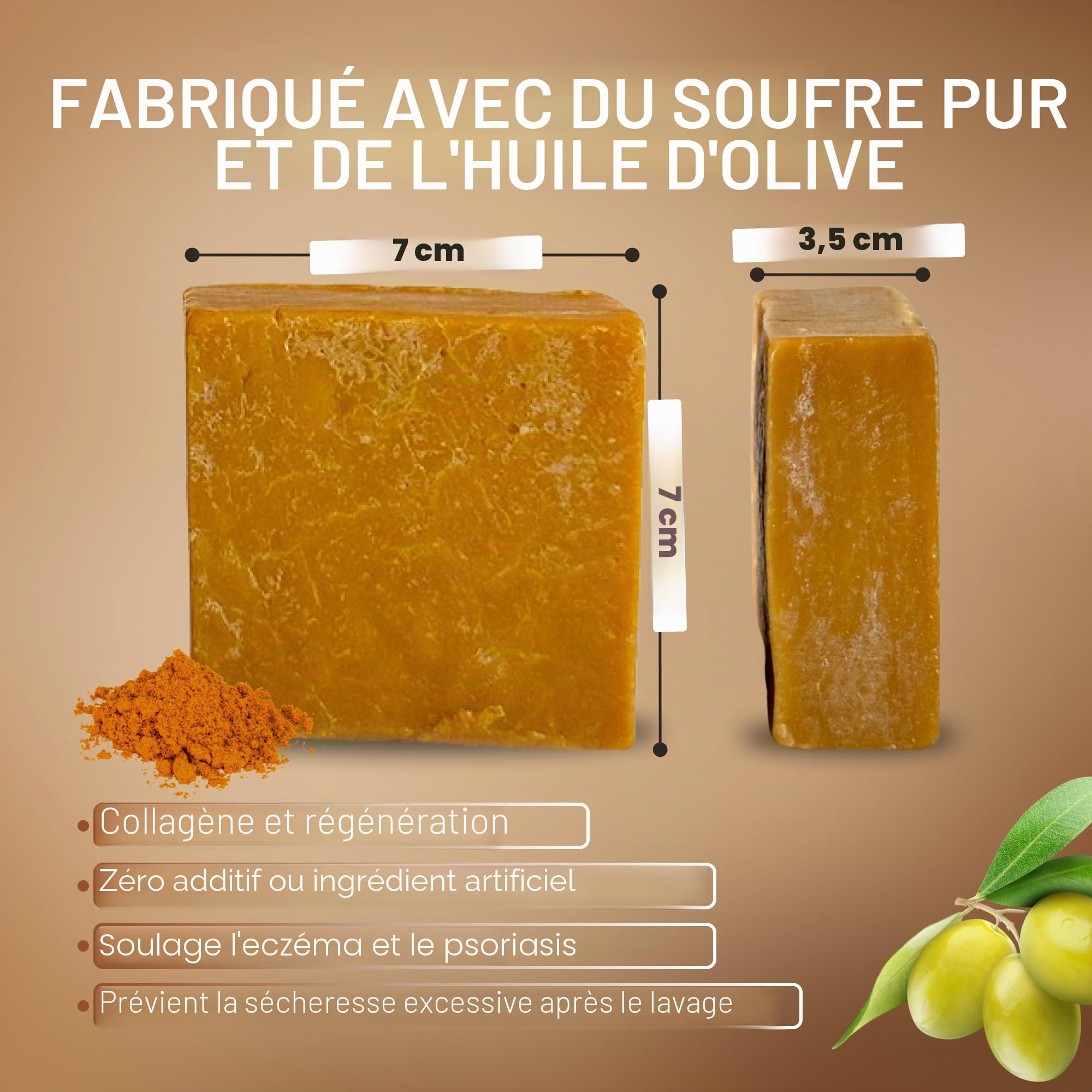 Dr.Ancient Barre de savon au soufre bio naturel végétalien traditionnel fait à la main antique - Savon naturel pur !