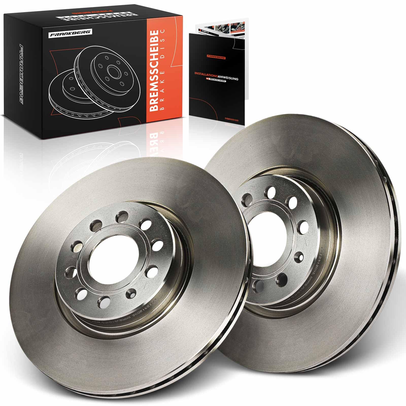 Frankberg 2 x tarcze hamulcowe, tarcze hamulcowe, przednie kompatybilne z Cadd.y IV MPV SAB SAJ 2,0 L 2015-2020 Golf V 1K1 1,4 l 3,2 l 2003-2008 Passa.t 362 1,4 l 3,6 l 2010-2014 Replace # 1K066 15301