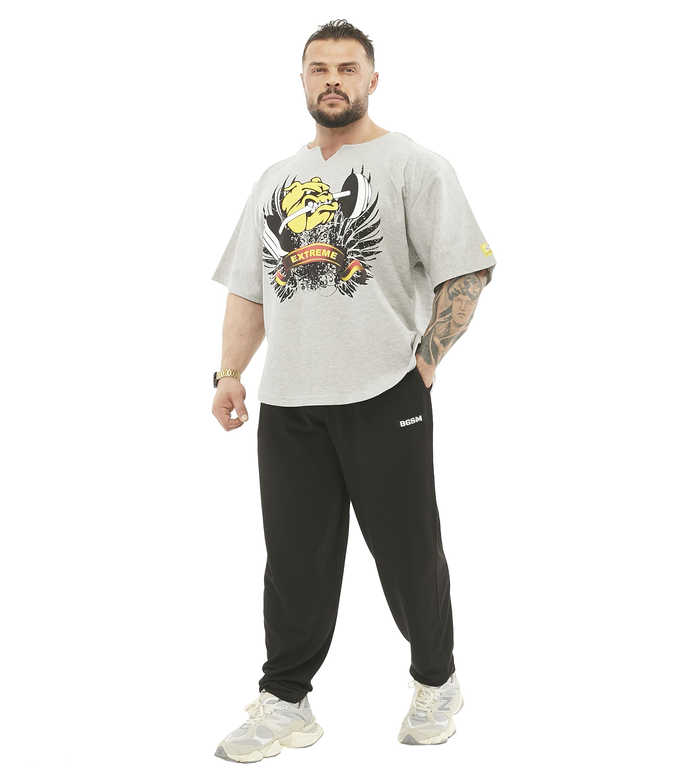 Herren Oversize Gym Lifestyle T-Shirt Dicke Textur Baumwolle Komfort Design Performance Top