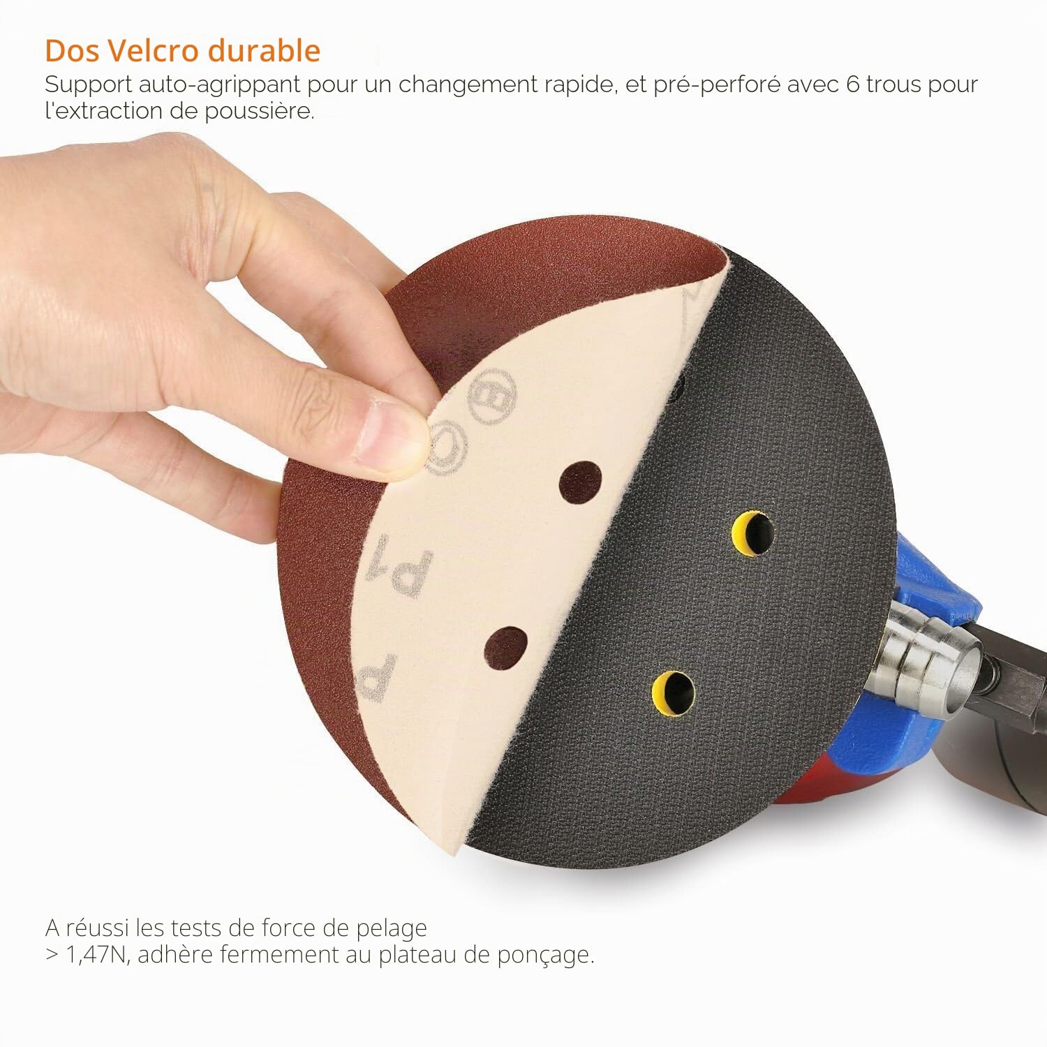 SPTA 100 Pièces 150mm disques abrasifs Disque de Ponçage Disques Abrasifs 40/80/120/180/320/600/800/1000/1500/2000 Grain Idéal pour Poncer/Polir/Dérouiller pour ponceuse excentrique de 6 trous