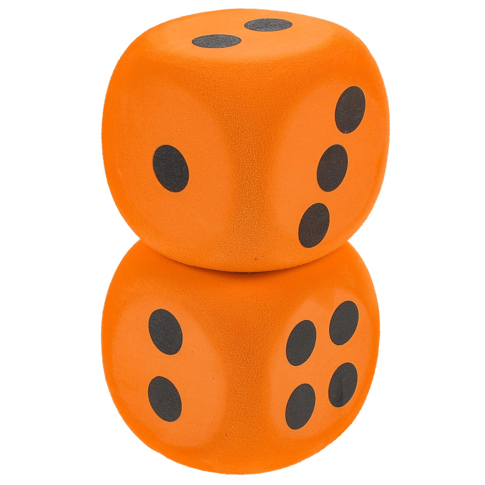 Toyvian Large Foam Dice 3.15 Inch 2-Pack Portable Party Game Dice Props for Family Fun and Teaching, Orange, Medium