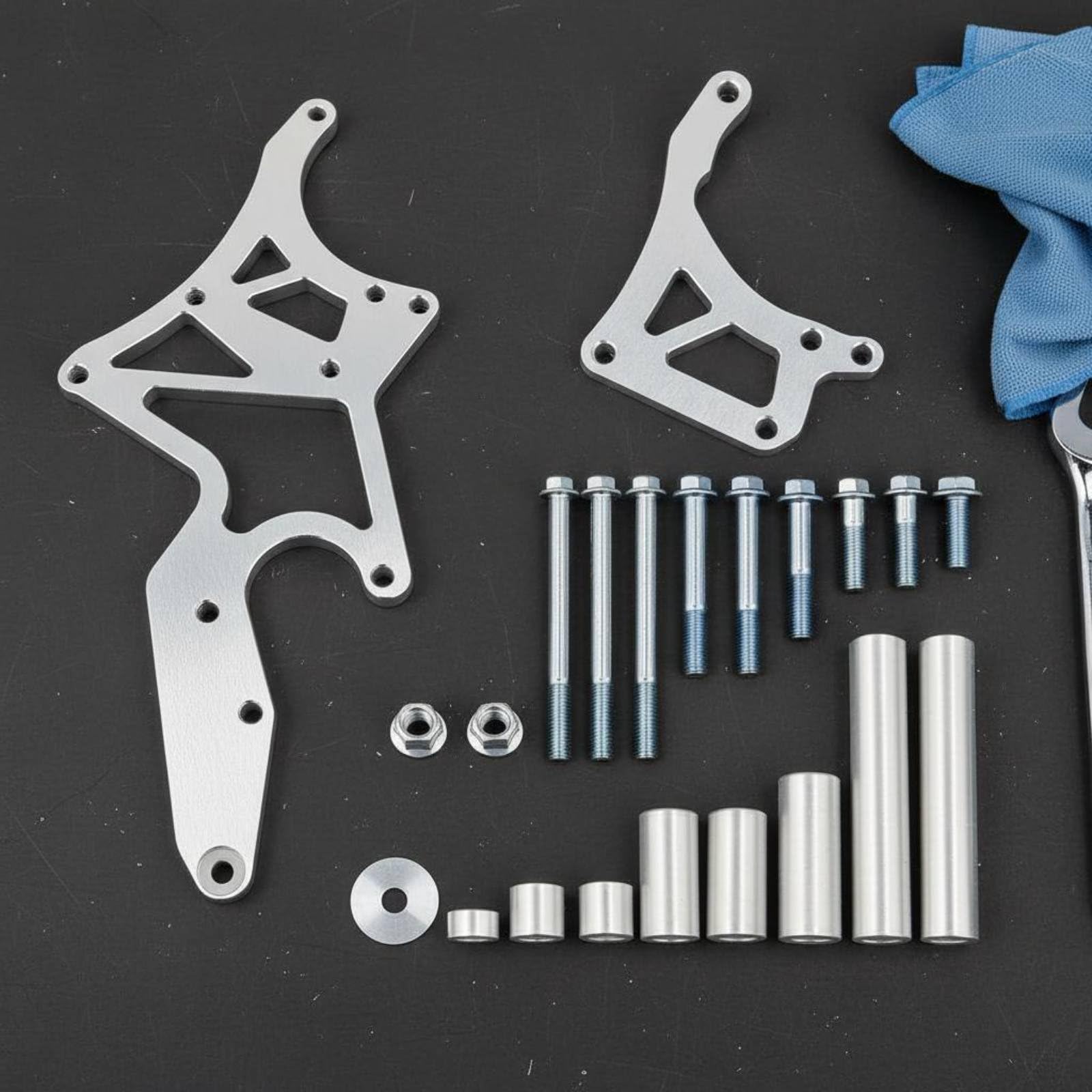 Kit Staffa Serpentino LS Alta Resistenza Staffa Serpentino Motore LS Resistente Alla Corrosione Componenti Auto per Officina, Nero, Nero