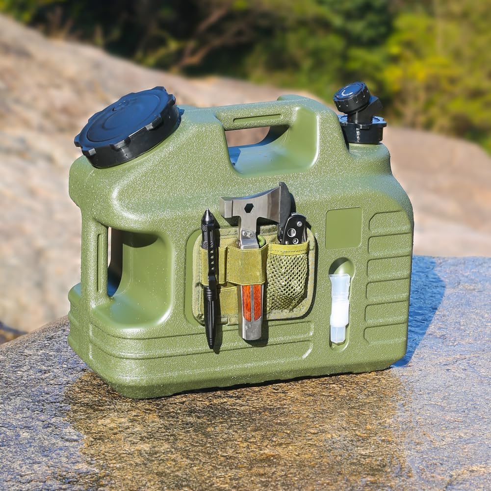 13L Camping Water Container with Spigot, Portable BPA-Frees Water Jug for Camping Hiking Emergency Stroage