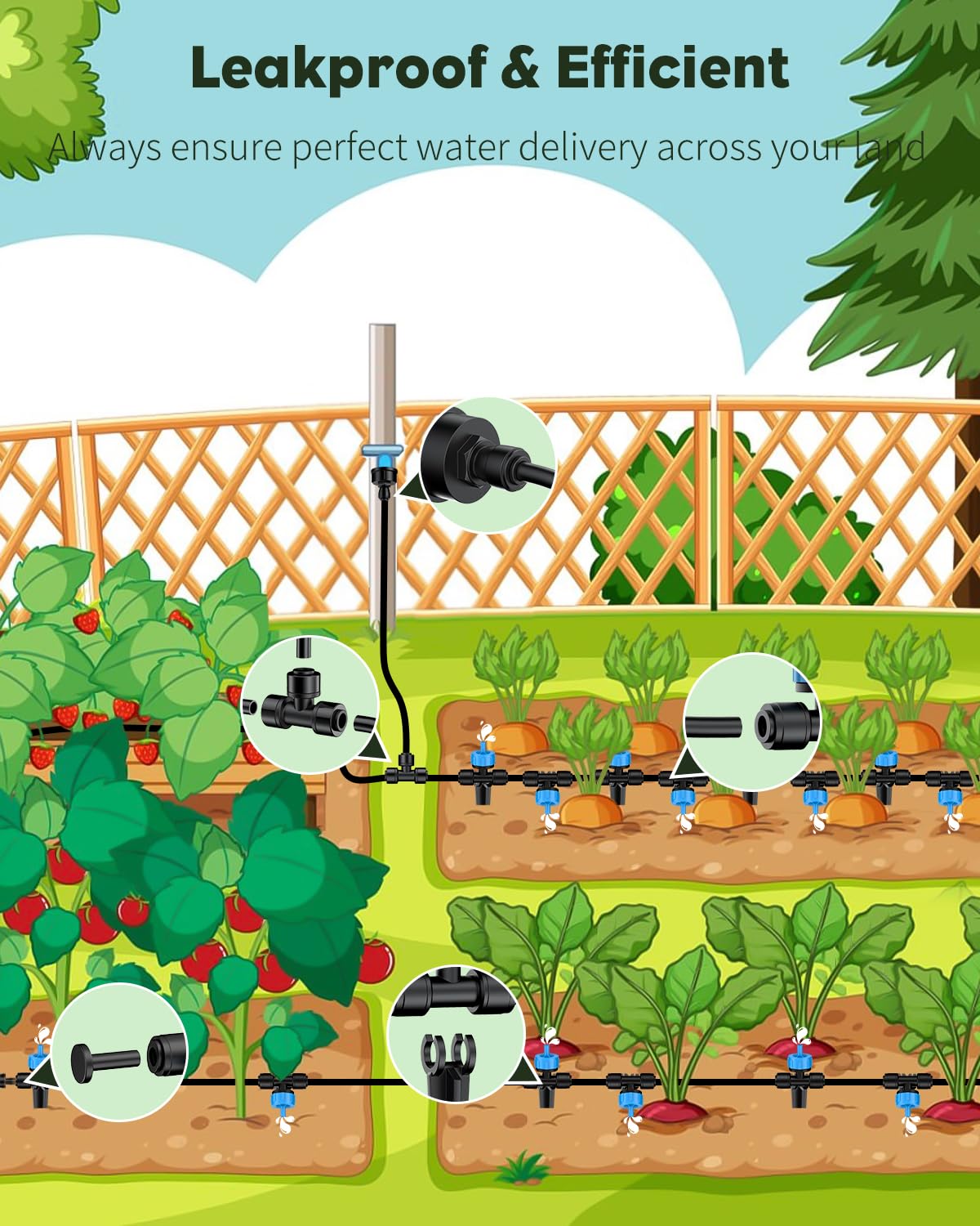 Pawfly 30M Drip Irrigation Kit with 4-6MM Tubing Drippers and Accessories - Image 2