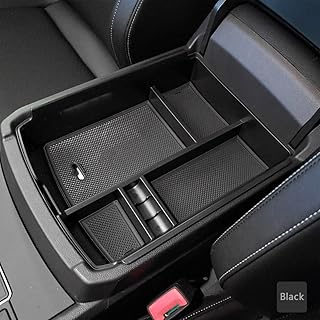 Center Console Organizer Tray Compatible with Atlas Accessories 2018 2019 2020 2021 2022 2023 Secondary Armrest Storage Glove Box Divider ABS Black Materials (Black Trim)