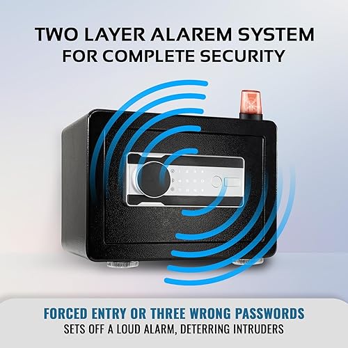 Miniatura 9 de Caja fuerte, Caja fuerte para el hogar con bolsa impermeable ignífuga, teclado, cajas fuertes de seguridad para documentos, joyas, dinero, armas de