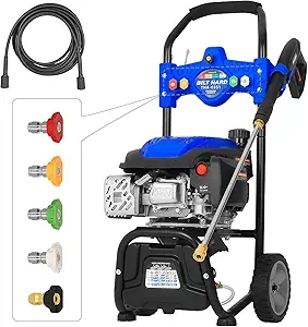 BILT HARD Gas Pressure Washer 3100 PSI 2.4 GPM, 5 Nozzle Tips 25ft Hose Power Washer with Soap Tank, High Pressure Washers Gas Powered, EPA & CARB Certified