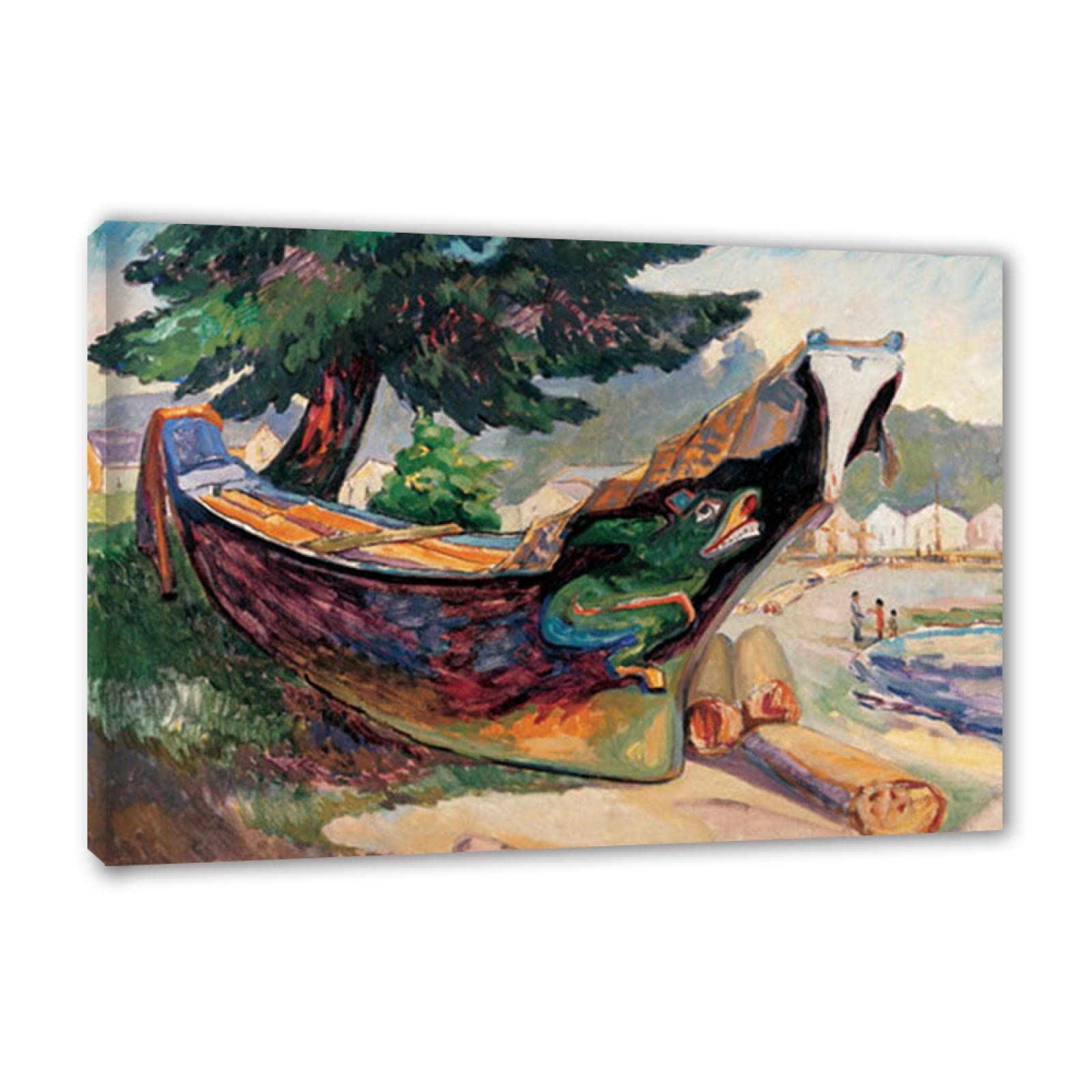 Emily Carr Pintura Reproducción de Carteles Cuadro en lienzo-impresión Obras de Arte-listo para colgar Cuadros famosos impreso sobre lienzo(Canoa de guerra india)50x75cm(20x30in)Enmarcado