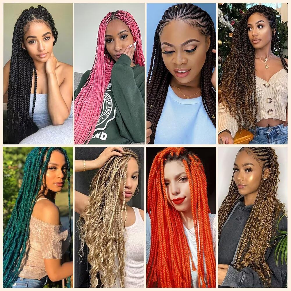 Red Braiding Hair Pre Stretched Easy Braids Yaki Texture Professional Synthetic Braiding Hair 26 Inches Braids Hot Water Setting for Box Crochet Hair Extensions (3pcs,Red)