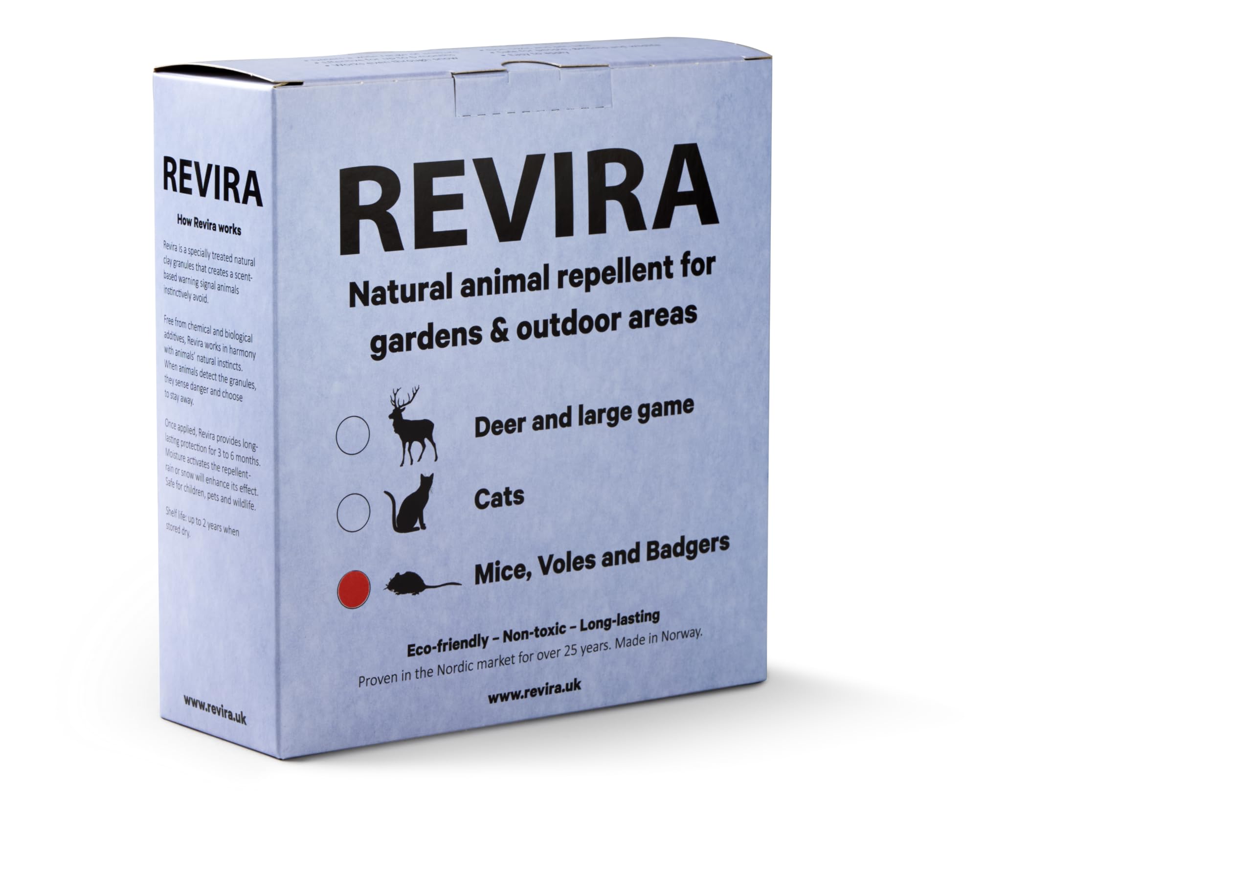 Revira Natural Animal Deterrent Granules for Mice, Voles and Badgers, Ceramic Leca, 2 Litre, Covers up to 250m²