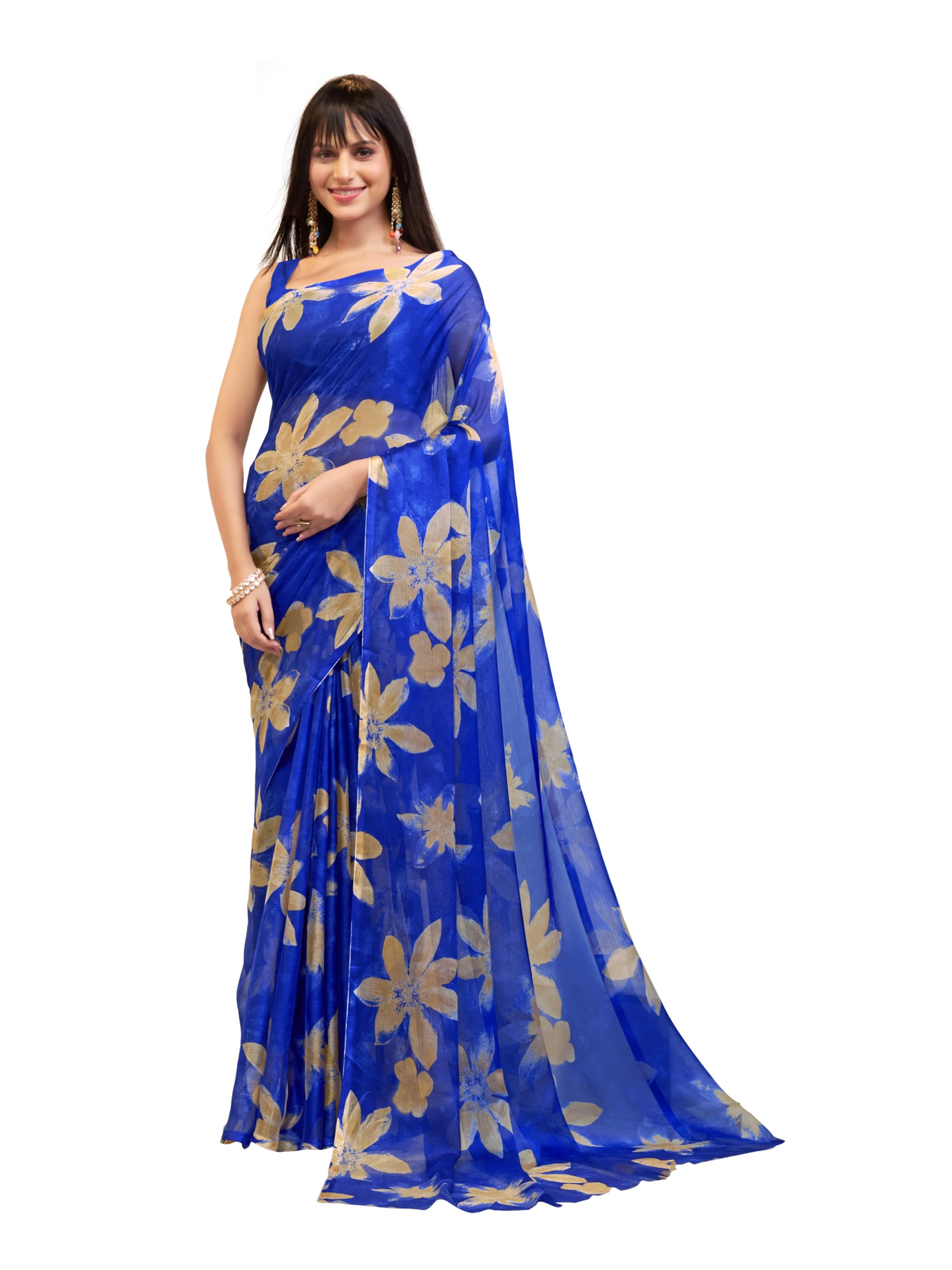 Garden Vareli Floral Print Nara Chiffon Saree 59599