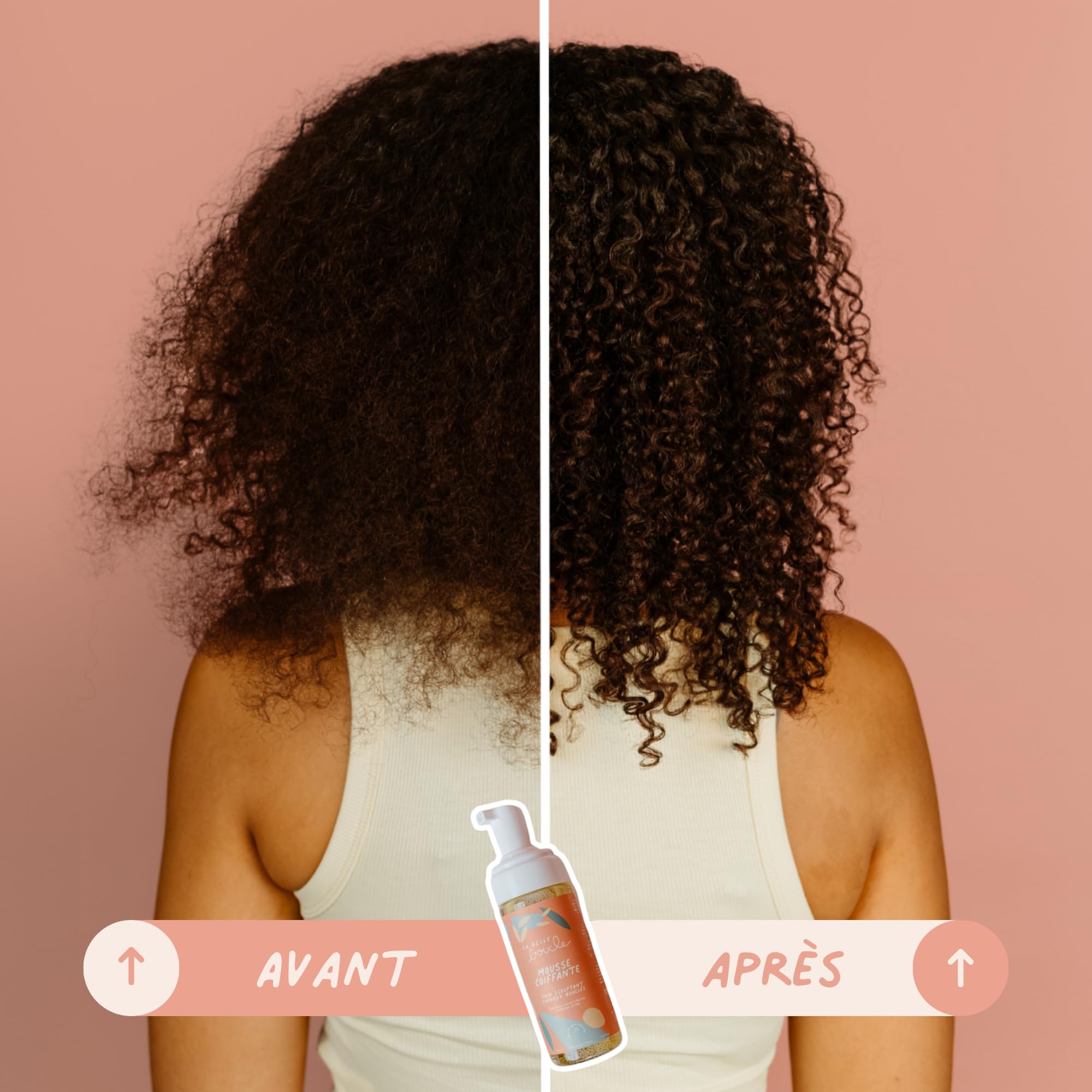 La Belle Boucle - Mousse Coiffante Cheveux Bouclés, Frisés & Crépus - Soin Sculptant 150ml - Définition, Volume & Anti-Frisottis Sans Effet Carton - Vegan, France