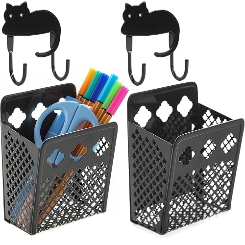 zeyce 2 Pack Magnetic Pen Holder Black With Hook