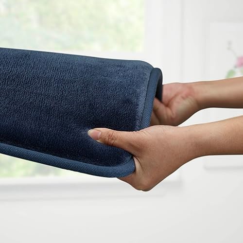 Miniatura 5 de Genteele Tapete de baño de espuma viscoelástica, antideslizante, absorbente, súper acogedor, alfombra de terciopelo para baño (17 pulgadas X 24