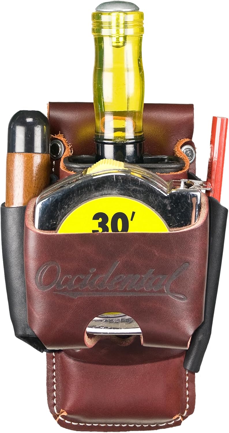 Occidental Leather Belt Worn 4 in 1 Tool/Tape Holder - Provides 4X The Tool Capacity - Includes 2003 Oxy Tool Shield - Made in USA
