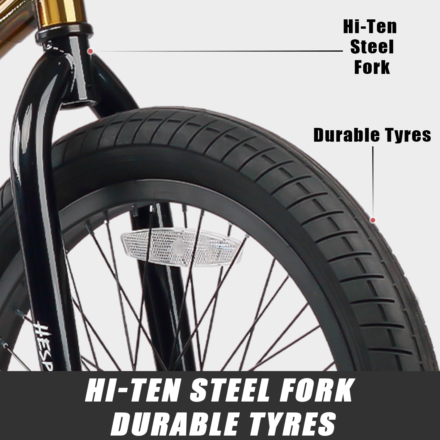 AVASTA Hesper 20 Zoll Kinderfahrrad Freestyle BMX Fahrräder für 6-14 Jahre alte Jungen und Anfänger, Gold