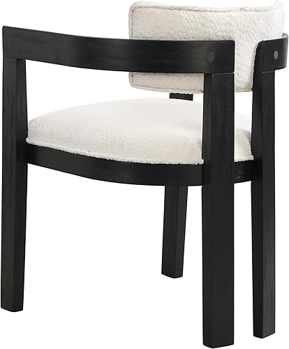 Miniatura 7 de Christopher Knight Home Falcon Boucle - Juego de 2 sillas de comedor tapizadas de tela, modernos sillones de comedor de madera, respaldo curvado,