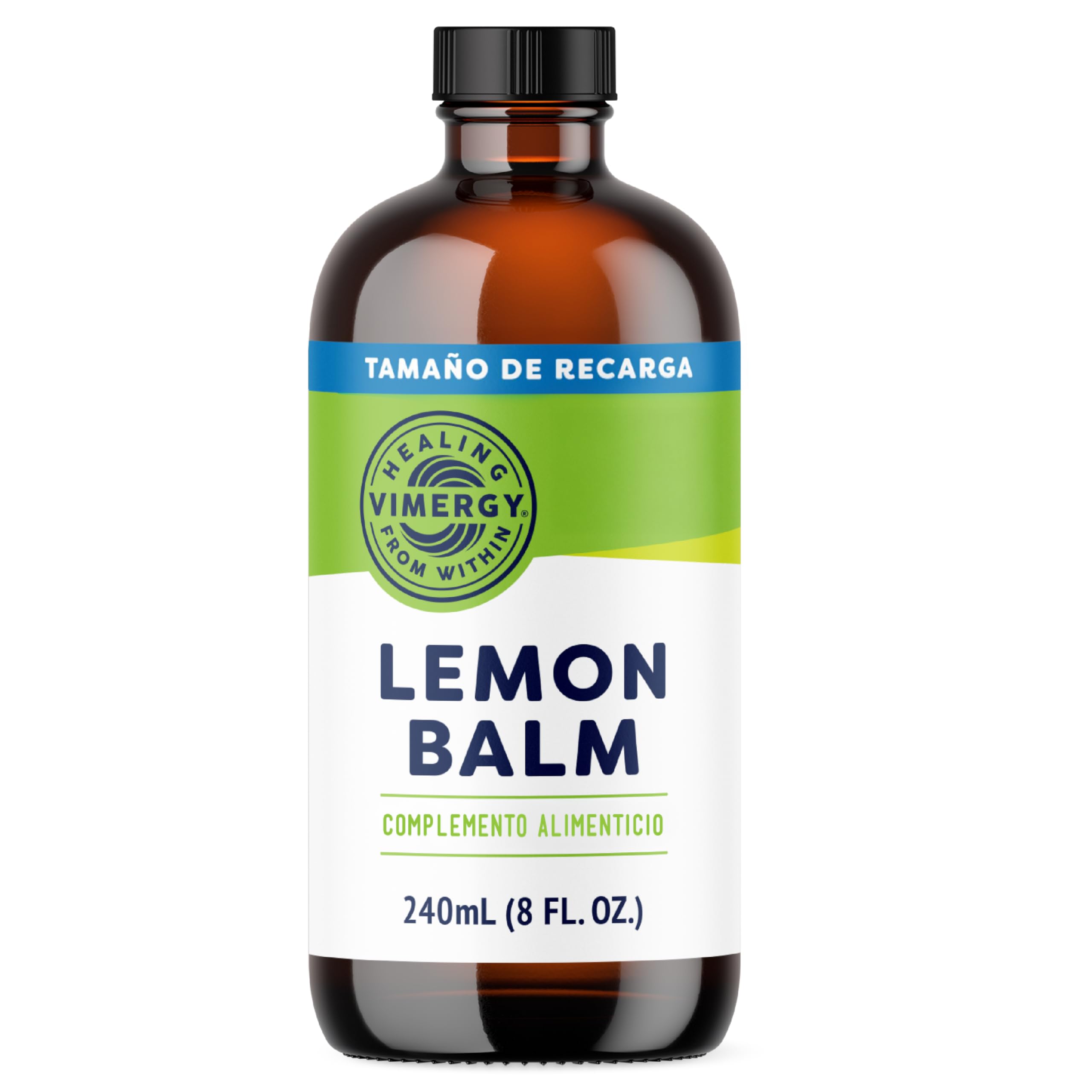 Vimergy Lemon Balm – 240 ml, 240 Dosis – Extracto de Bálsamo de Limón – Suplemento Vegano a Base de Glicerina – Melisa Gotas Concentradas – Formulado sin Azúcar ni Aglutinantes- Sin OMG ni Gluten