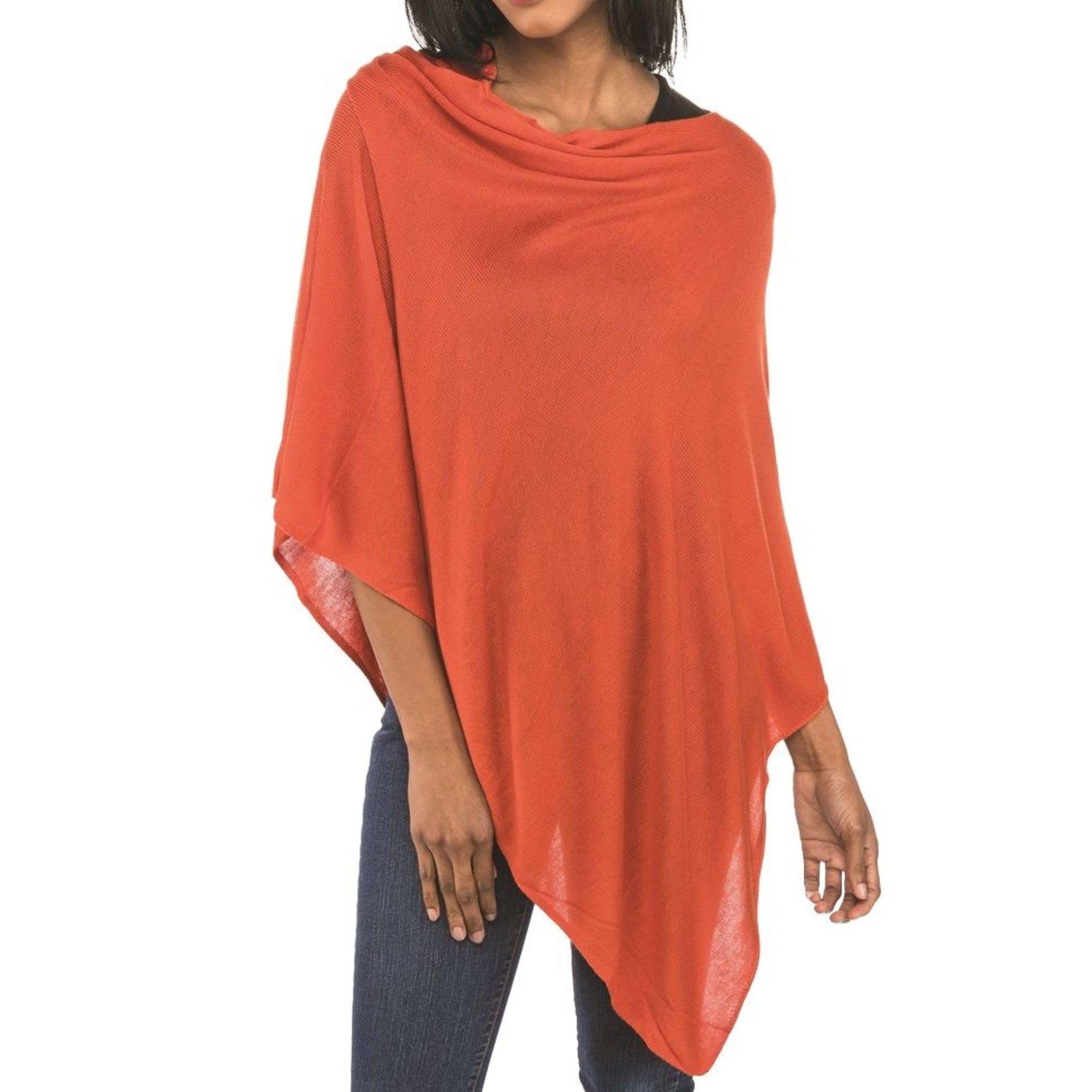 Top It Off Elsa Poncho - Women’s Fine Knit Luxury Topper - Layering Piece for Warmth