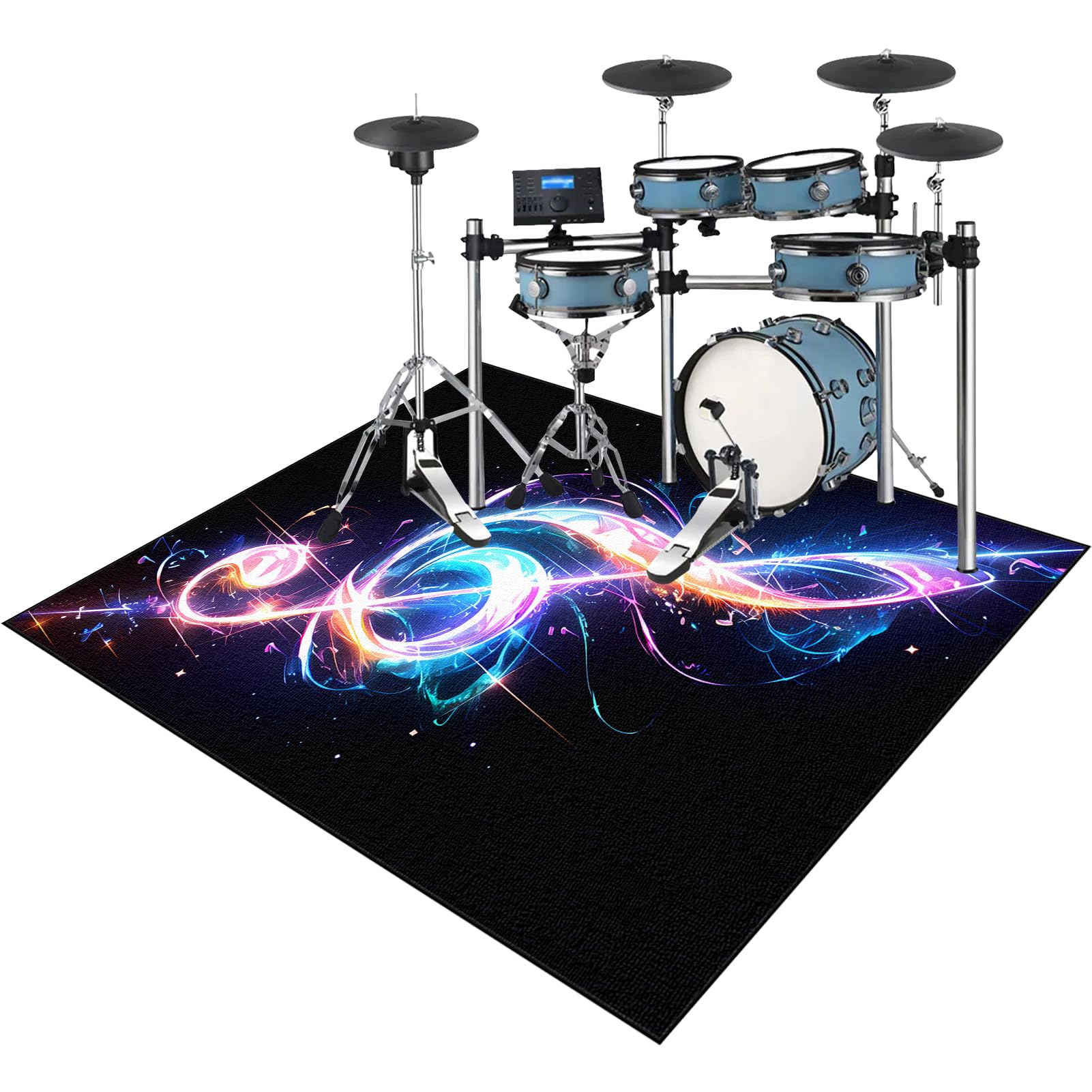 170 x 140 cm Dywan bębnowy Dywan na baterie Antypoślizgowy Dźwiękoszczelny Zestaw perkusyjny Jazz Profesjonalny Prostokątny Elektroniczny Do Pudełka Bombowego i innych instrumentów Musi Mata Baterii