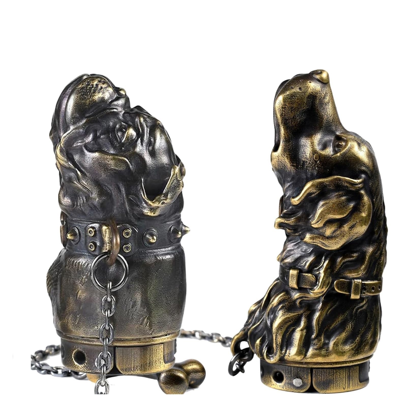 Classic Retro Soft-Flame Brass Kerosene Lighter with a Flint Ignition Embossed Design and Comes with a Keychain Suitable