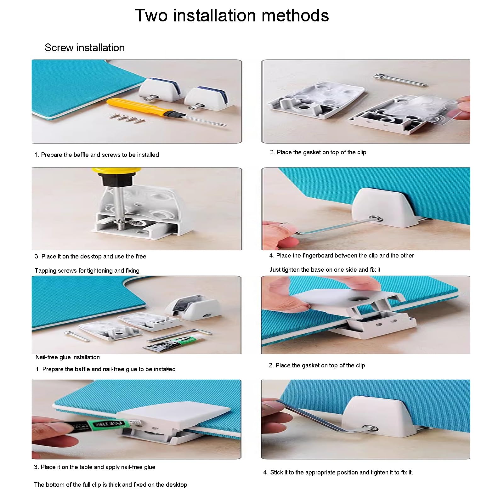 Cloison de séparation de bureau autoportante en acrylique pour salle de classe et bureau – Panneau de table absorbant le bruit