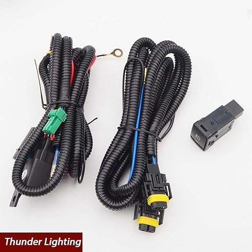 Miniatura 7 de Juego de 2 luces antiniebla con bisel + arnés + interruptor + bombillas  para Nissan Altima Sedan 2016-2018 reemplazo directo 622569HS0B 622579HS0B