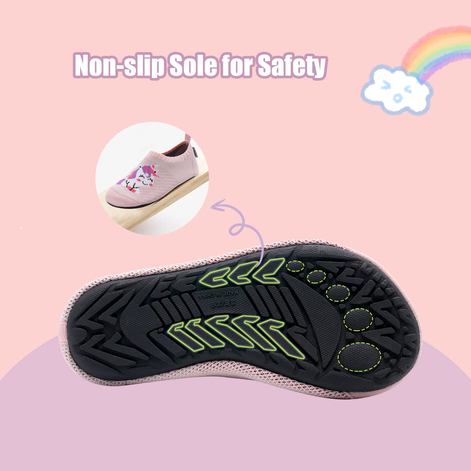 IceUnicorn Zapatos de Agua Niños Barefoot Calcetines de Natación Niñas Antideslizante Secado RáPido Respirable Escarpines de Baño