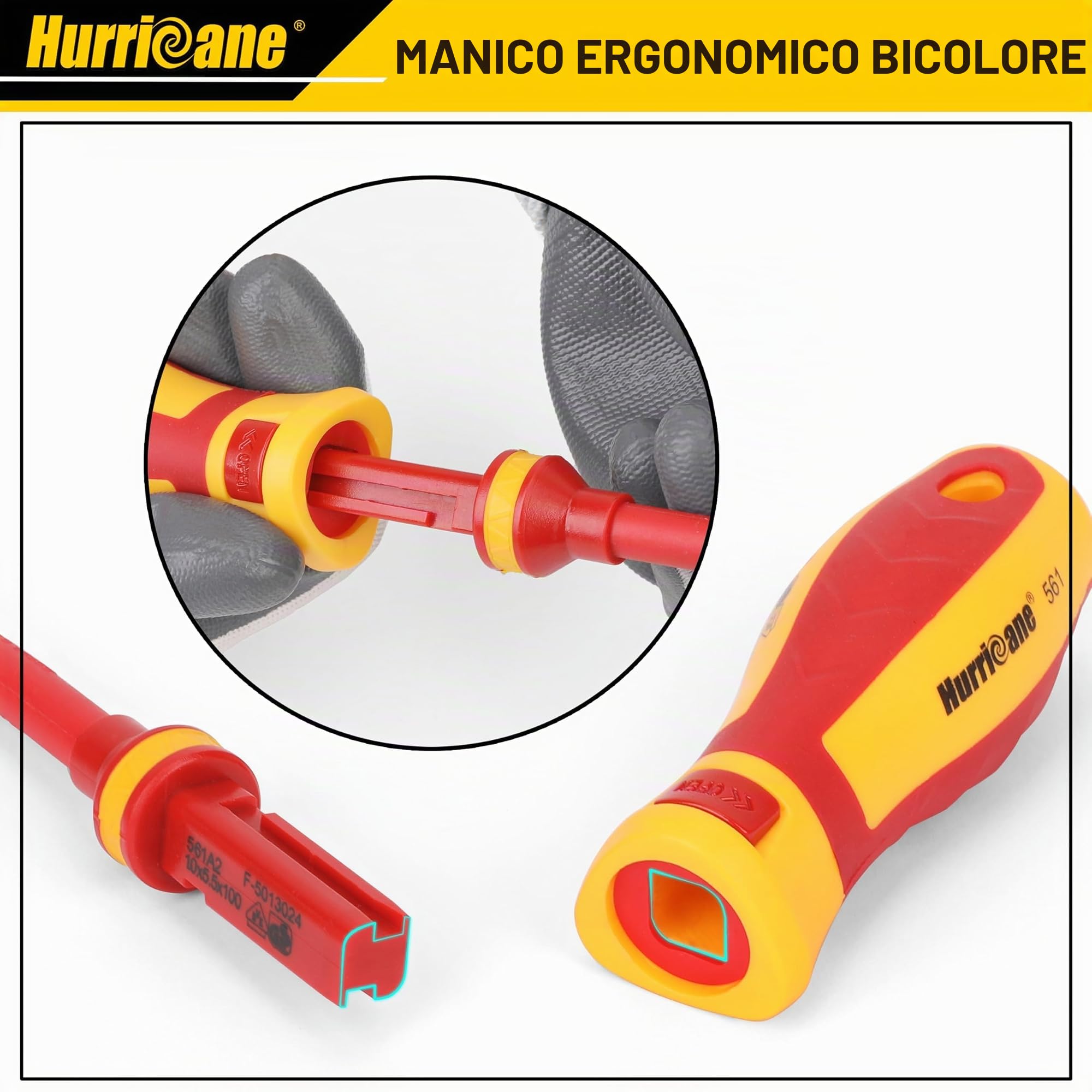 HURRICANE Set di cacciaviti per elettricisti isolati da 1000 V, All-in-One Premium Professional 13 pezzi CR-V magnetico Phillips con intaglio Pozidriv Torx Cacciavite