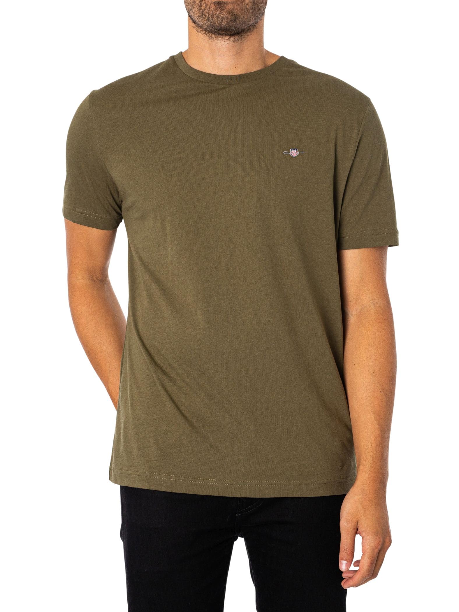 GANT Men's Regular Shield Pullover Hoodie, Kalamata Green, Juniper Green, 3XL