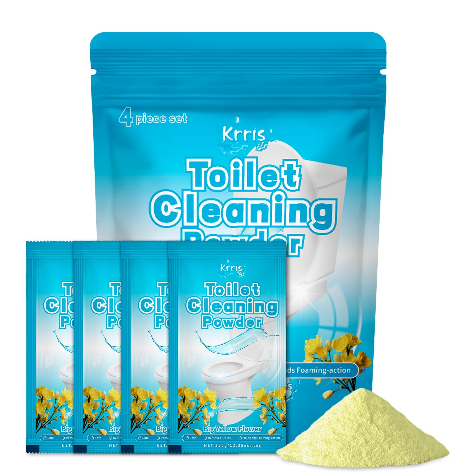 Krris Cleaning Expert Series Daylily Fragrance Powerful Foaming Toilet Cleaner, 12 Applications, Self-Activating Foam Technology (4 Packs × 3 oz)?The fragrance of daylily?