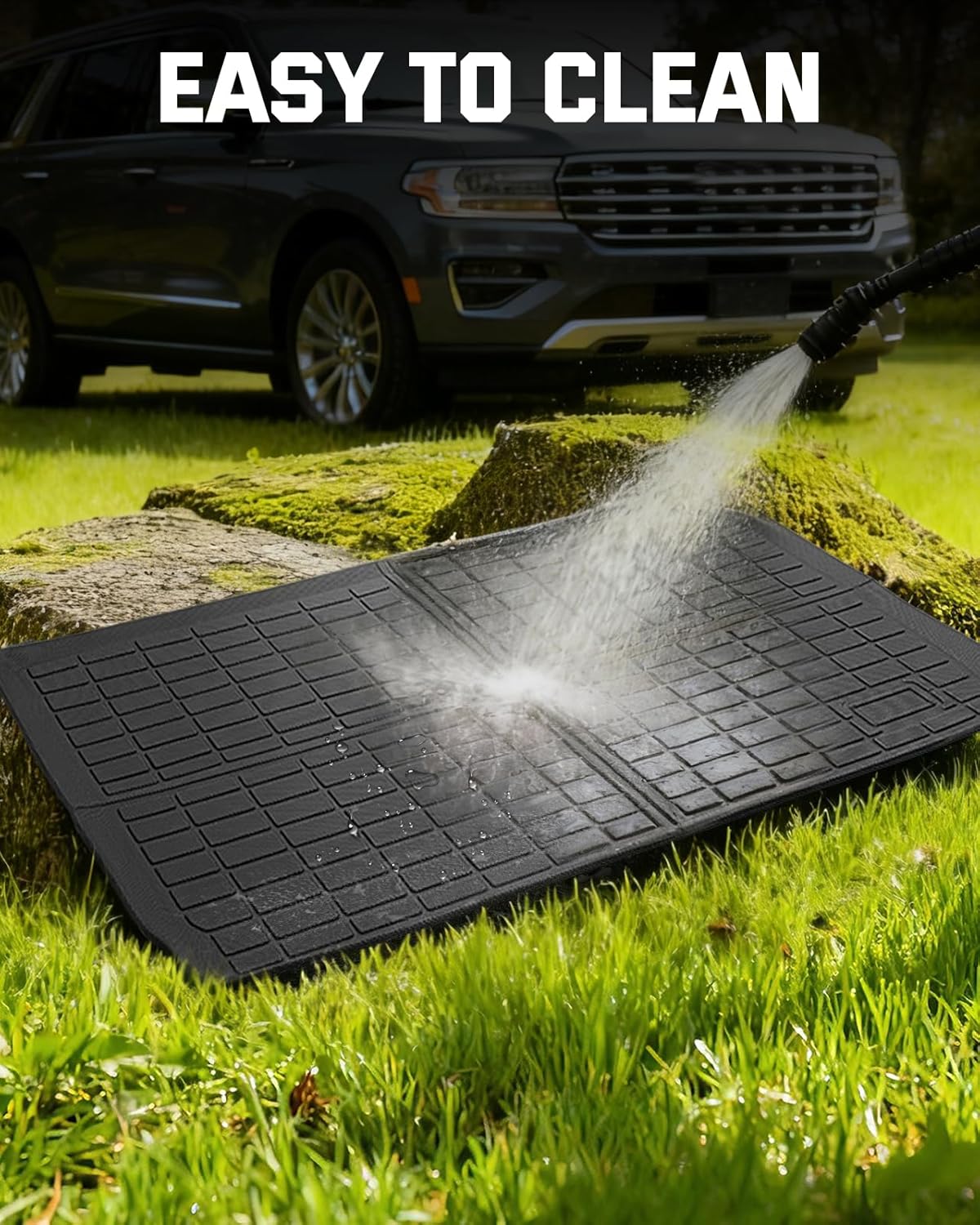 Cargo Mat for Ford Expedition MAX 2025 2026 (Only Fit MAX 7/8 Seats) with Backrest Protection, All Weather TPE Trunk Liner & Rear Seat Back Cover