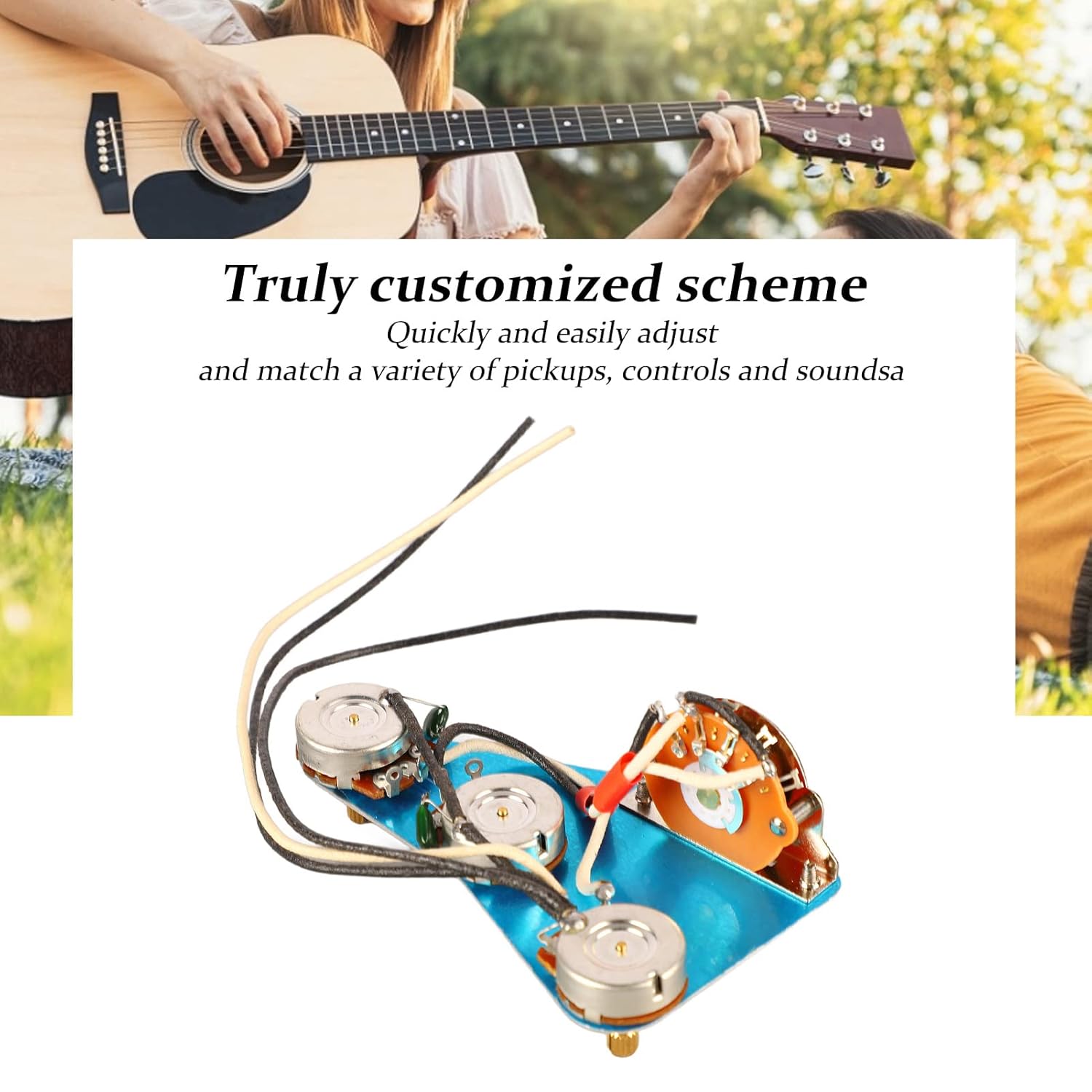 Strat-Style Guitar Wiring Harness Prewired Upgrade – Guitar Wiring Harness Set Prewired, Quick Install, Enhanced Tone, Reliable Performance for Guitar Enthusiasts