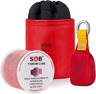 SOB Arborist Throw Line Kit with Slick Rope 197FT, Throw Weight, Reflective Storage Bag, Suit for Tree Cutting,Camping, Trimming, Hanging Swing, Forestry Tree Gear 