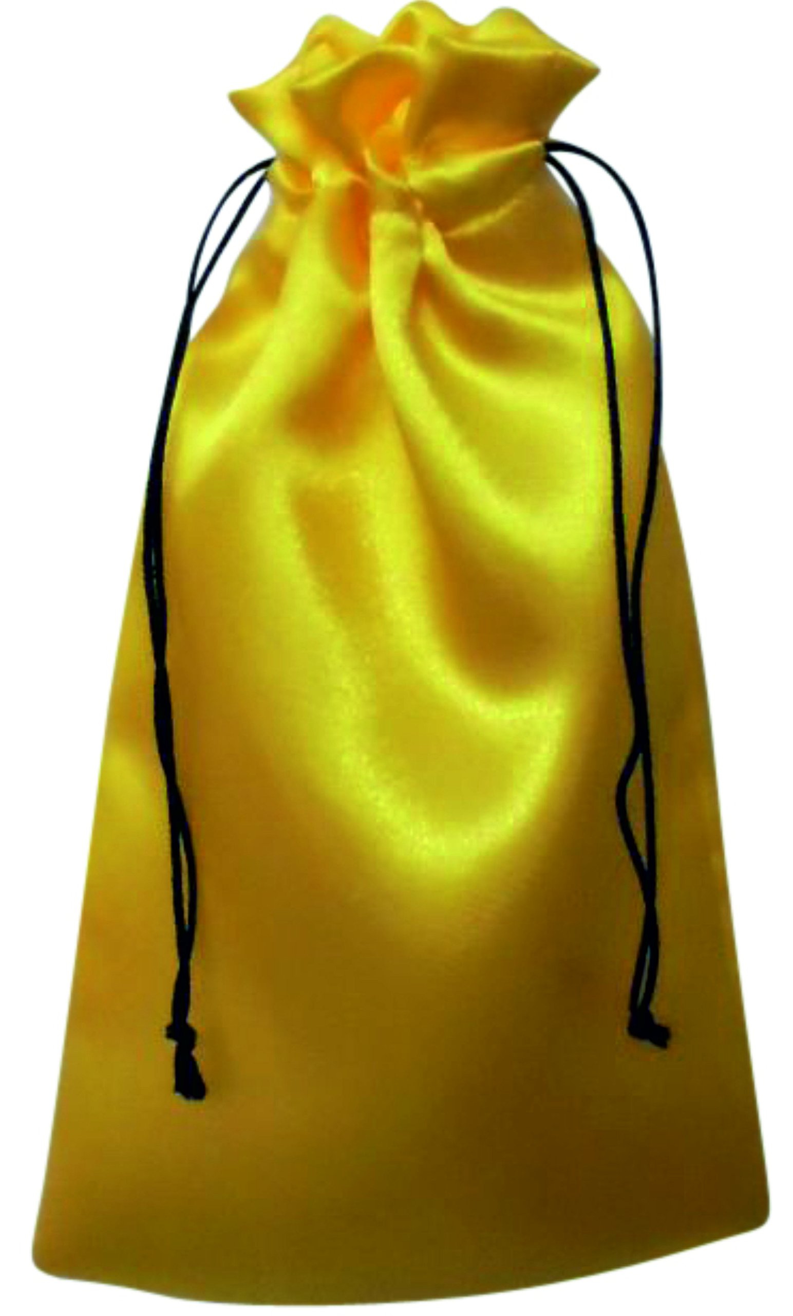 B&A Yellow Satin Drawstring Bags, Choice Of Size And Colour (15Cm X 24Cm, )