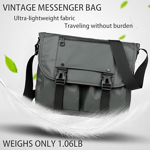 Vista 2 de ZHIDE Bolsa tipo mensajero para hombres y mujeres, bolso de hombro, cruzado para hombre, impermeable, bolso cruzado para ir a la escuela