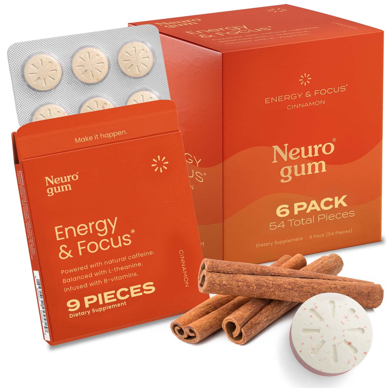 Buy NeuroGum Nootropic Energy Caffeine Gum 40mg Caffeine + 60mg L