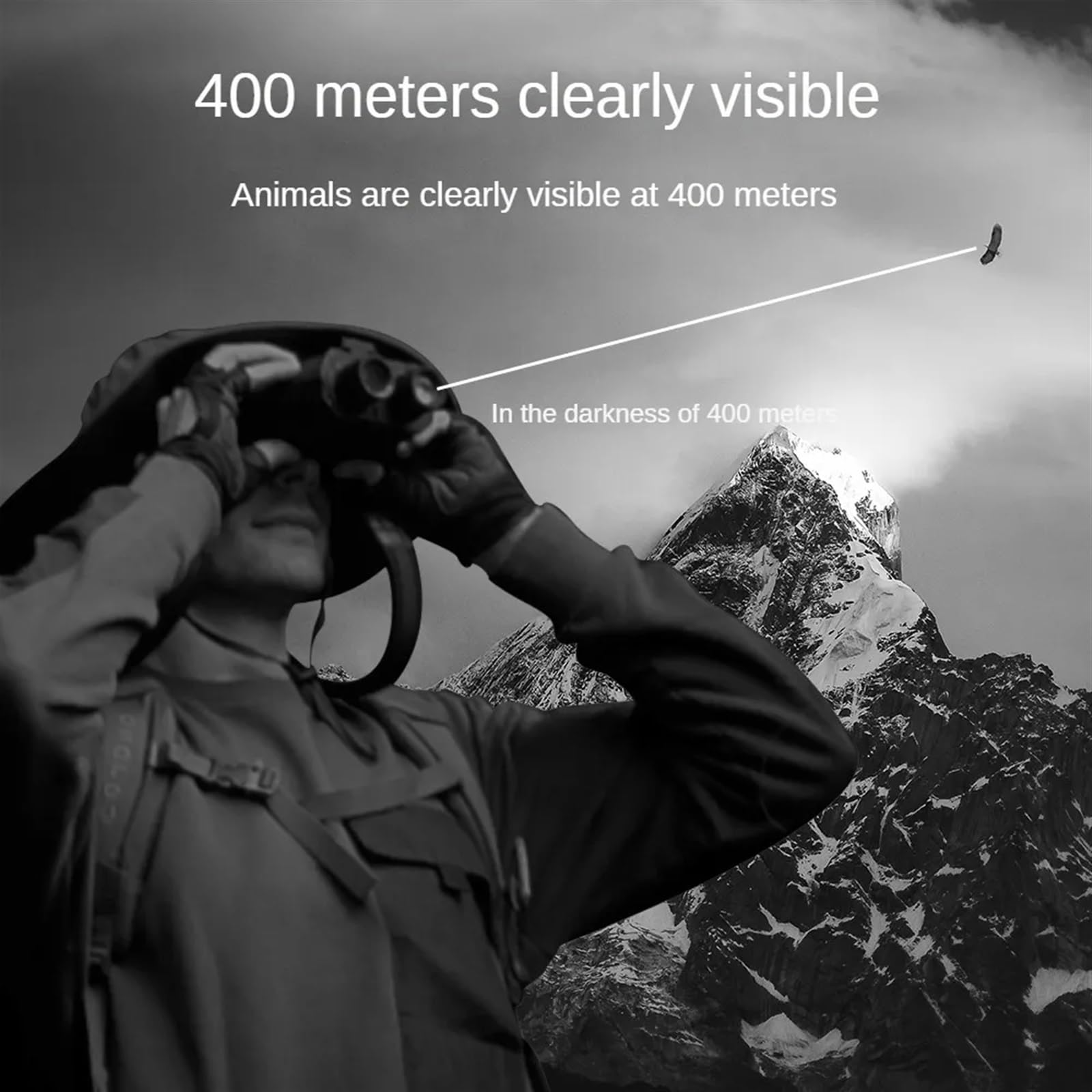Gafas de visión nocturna Binoculares de visión nocturna NV8160, telescopio Digital de con montaje en cabeza infrarroja, 1080P, HD, 8x, equipo de vigilancia for acampar de 400m para caza, acampada y ob