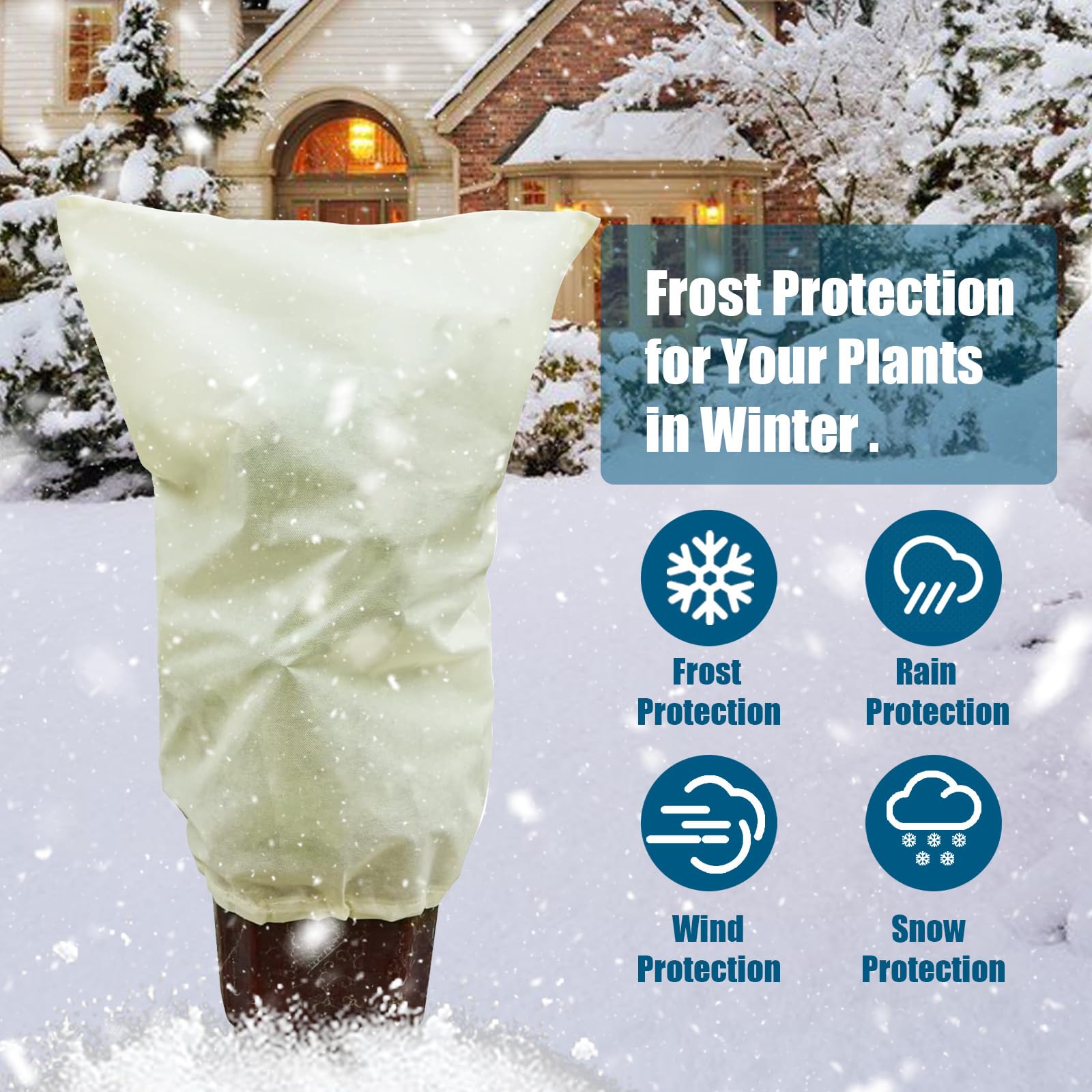 Funda Para Plantas De Invierno - 2 Piezas 200x240 Cm | Protección Antiheladas, Viento Y Nieve | Tela Transpirable Y Duradera