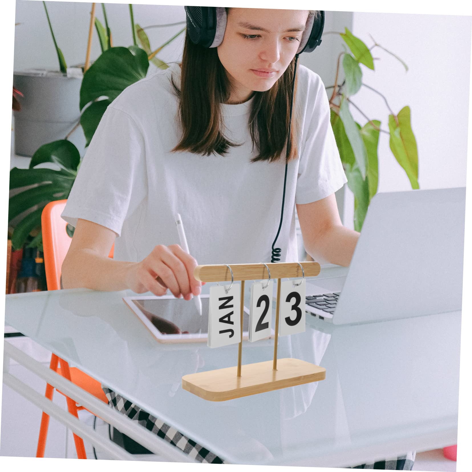 Lurrose 5stücke Rustikaler Holz-tischkalender Mit -design Immerwährender Kalender Für Büro Und Zuhause Kreative Desktop-dekoration Geschenkidee Für Freunde Und Familie