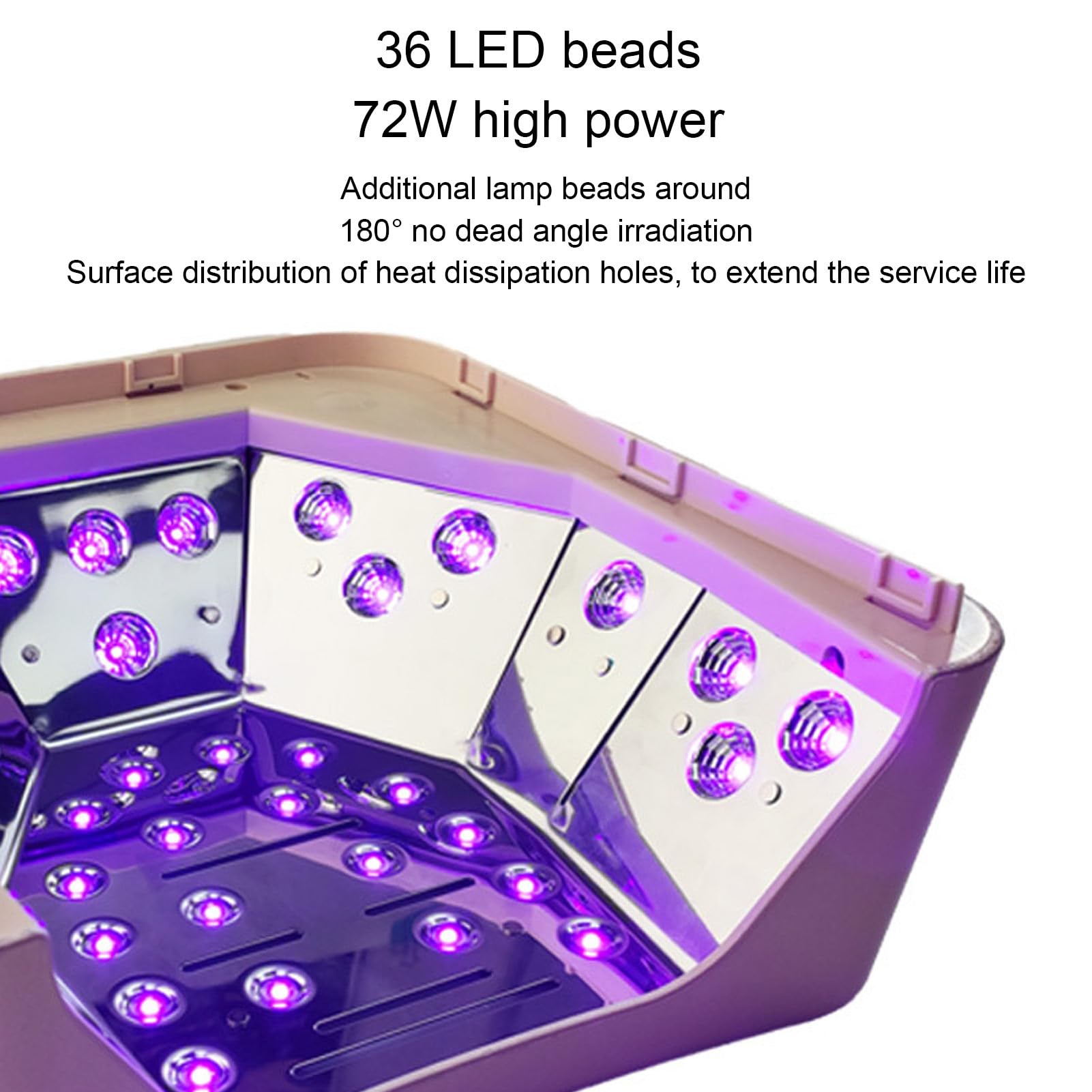 Lampada per Smalto a LED, Asciuga Unghie con Rilevamento a Infrarossi con Perline 36 Pezzi per Viaggi in Ufficio a Casa, Luce per Smalto Gel UV Ad Asciugatura Rapida con